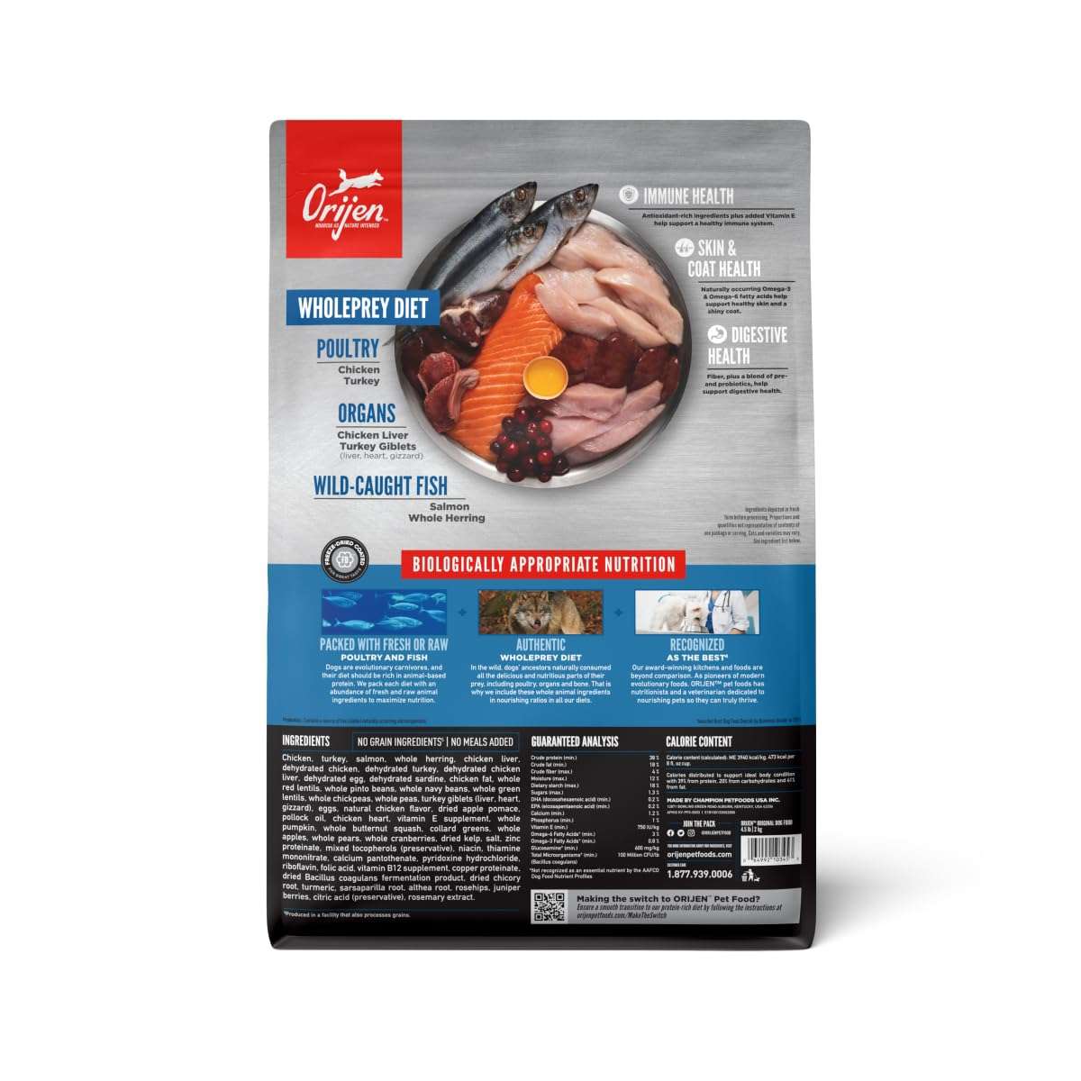 ORIJEN Original Dry Dog Food, Grain Free Dog Food for All Life Stages, Fresh or Raw Ingredients, 2 Kg 2