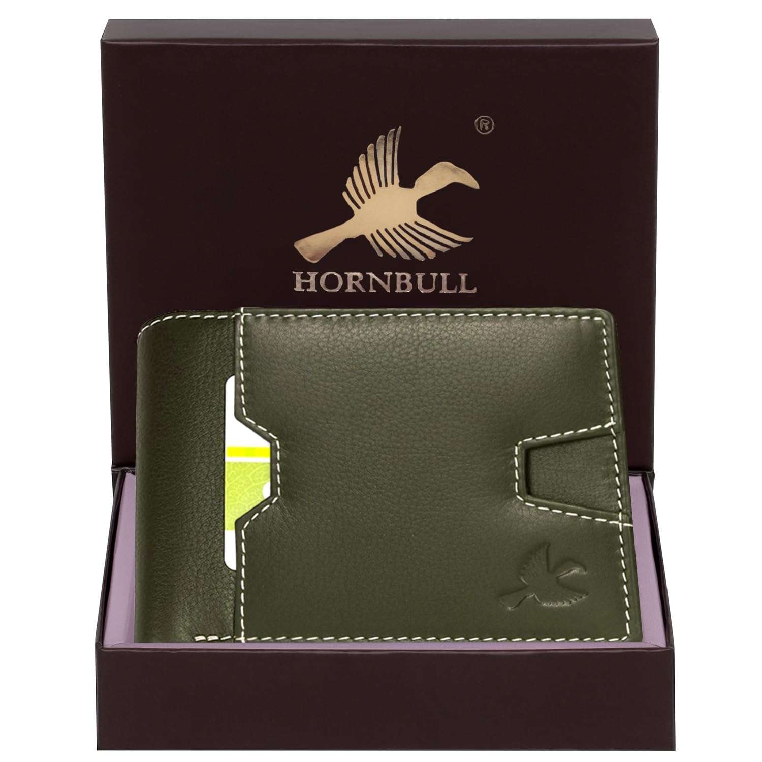 HORNBULL Edward Olive Leather Wallet for Men | Wallets Men with RFID Blocking | Mens Wallet 2
