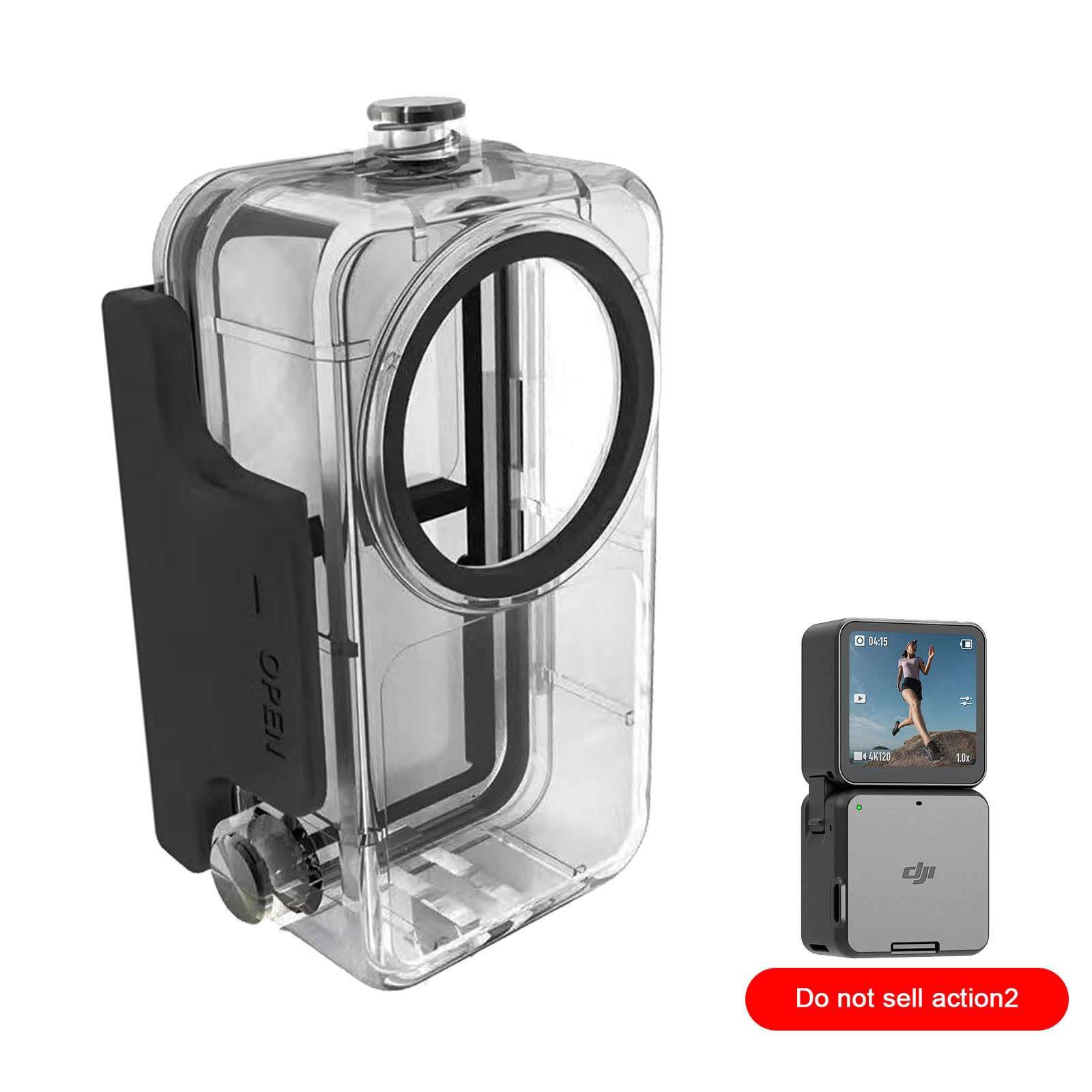 Waterproof Housing for DJI Action 2, Protective Case Diving Shell Accessories for Action2 Underwater Action Camera 5