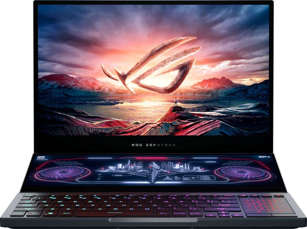 ASUS ROG Zephyrus Duo 15 Gaming Laptop, 15.6” 300Hz FHD IPS Type, NVIDIA GeForce RTX 2080S Max-Q, Intel Core i9-10980HK, 16GB DDR4, 1TB PCIe SSD, Per-Key RGB, Thunderbolt 3, Win10 Pro, GX550LXS-XS96 1