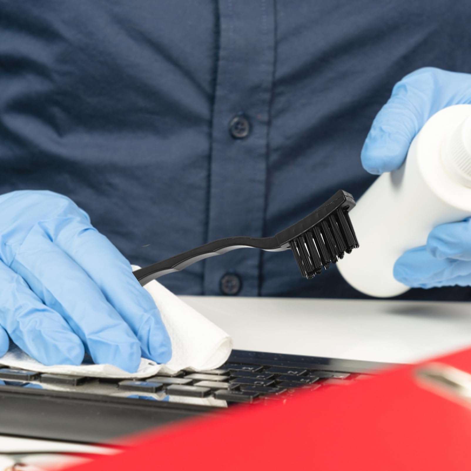 AGFELO 1 Set Keyboard Brushes Cleaner Kit Portable Brush Electronic Kit -Static Brush Sewing Machine Brush Laptop Tool Nylon Black 3