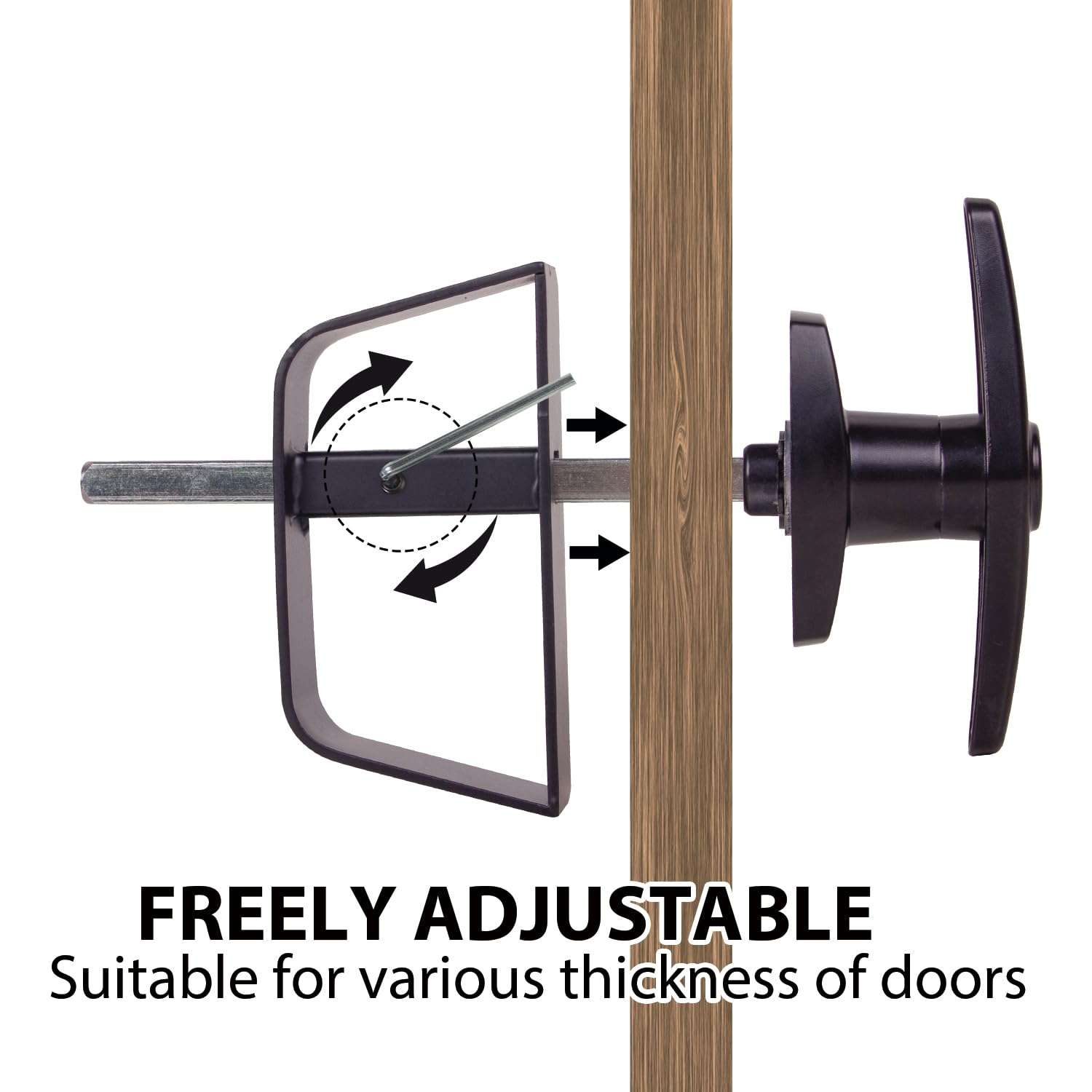 Shed Door T-Handle Lock Kit -Hurricom Includes 2 Keys, 2 Screws, Allen Wrench, 4-1/2" Stem, Shed Lock, Barn Door Lock, Playhouse Lock & Chicken Coop Lock (Black) 5