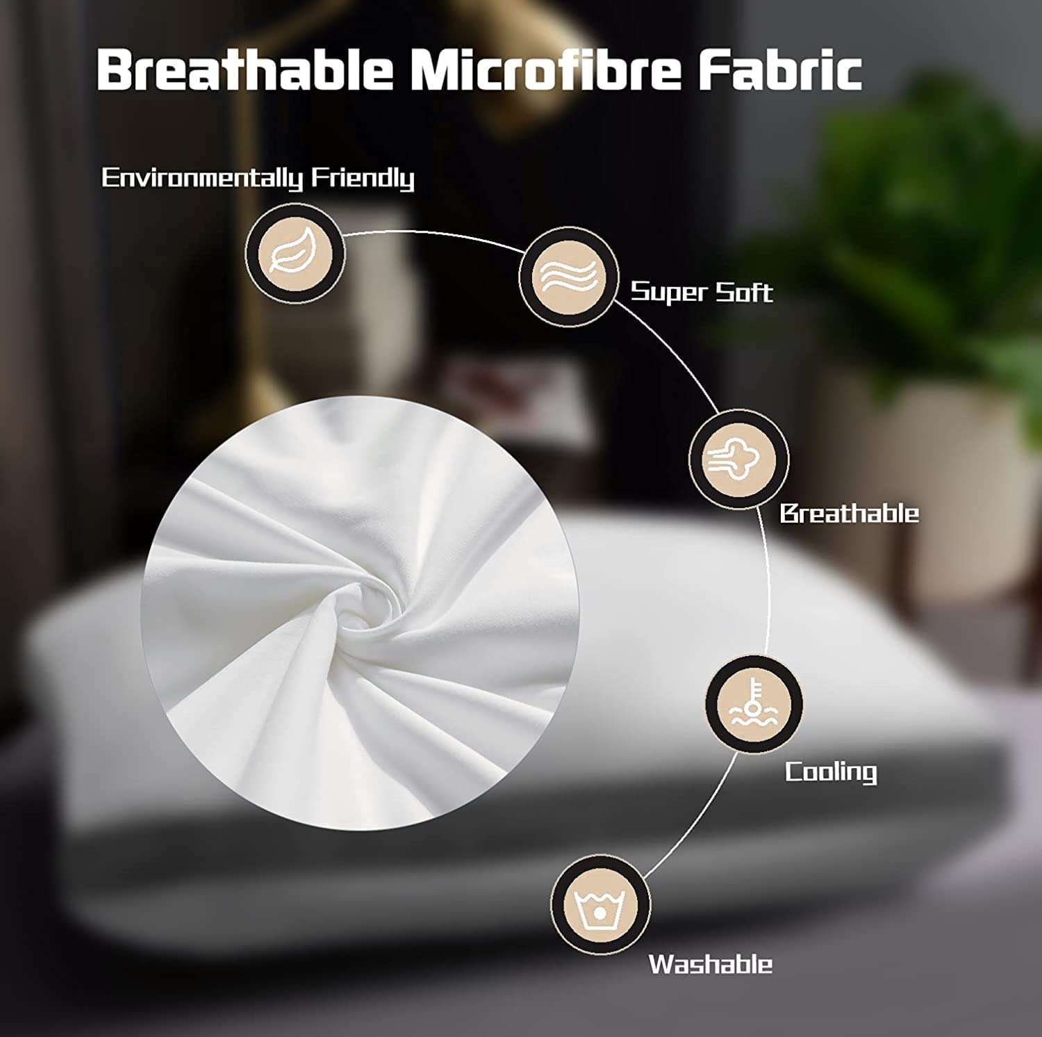 Homerz Set of 2 Gusset Pillow, 3D Conjugated Fiber Filled, Adequate Firmness and Support, 17 X 27 Inch Size, Conjugated Microfiber, White (Goldstar - 2 pc) 5