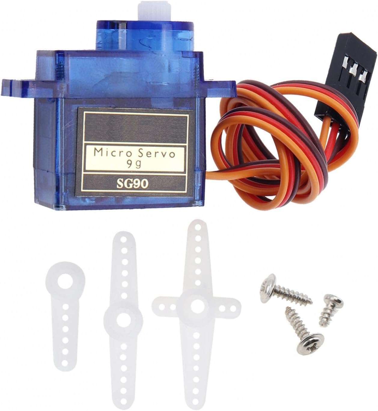 REES52 2 Pack SG90 Micro Servo Motor 9G Mini Servo Kit for RC Robot Arm/Hand/Control with Cable (Control Angle 360 Degree) 2