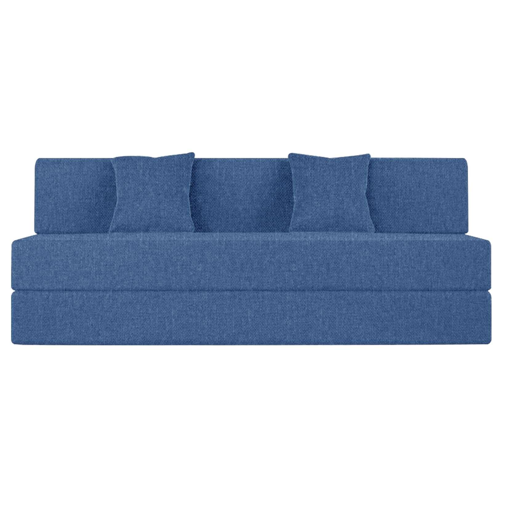 TRENDY VIBES | 3 -Seater, Blue Color | Folding Sofa Cum Bed & Mattress - Perfect for Guest Home & Office -5X6 Feet 3