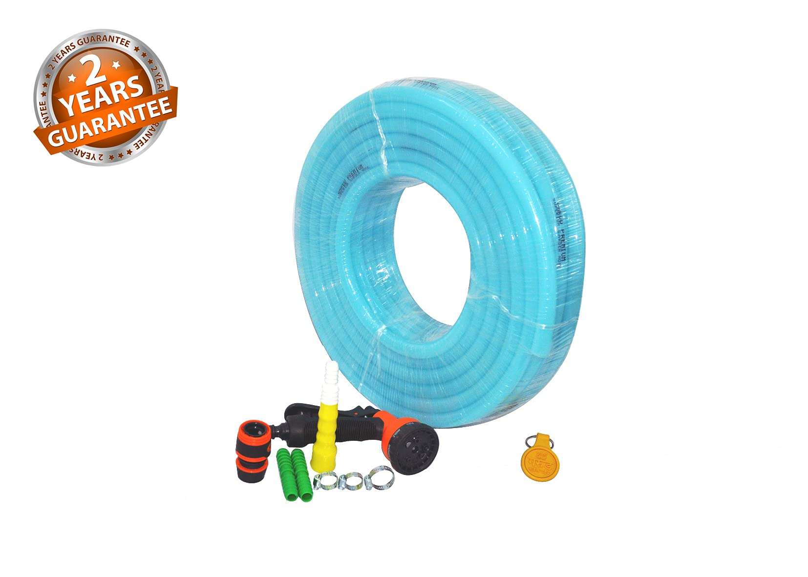 Garud Pipes 2 Years Guarantee Garud Pipes Combo - 8 Pattern Sprinkler & Garud Premium Heavy Duty Garden Hose Water Pipe (0.5", 30M, 100 FT, Light Blue) 6