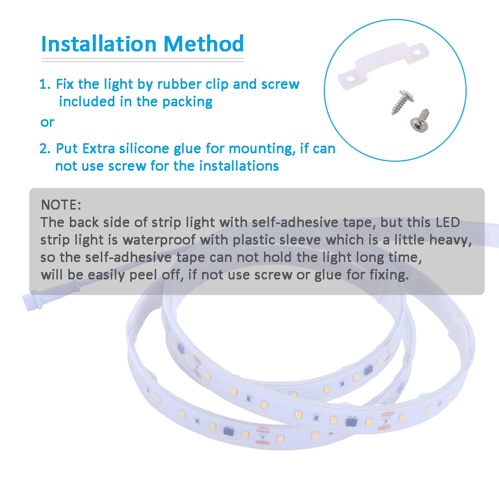 120V Dimmable LED Strip Light 2000K Amber Golden Light Color Hardwire 120 Volt LED String Light No Need LED Driver LED Cabinet Light Cove Flexible Tape Light Waterproof IP65 Accent Light 16.4 feet 6