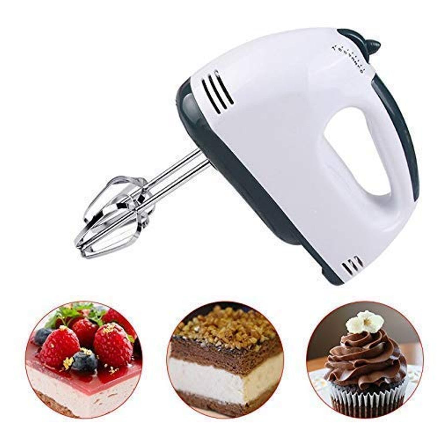 Climara Hand Mixer With 4 Pieces Stainless Blender, Bitter For Cake/Cream Mix, Egg Beater, Food Blender, Beater For Kitchen Stirrer-260W (White & Green_S_H_T_01122033) 1