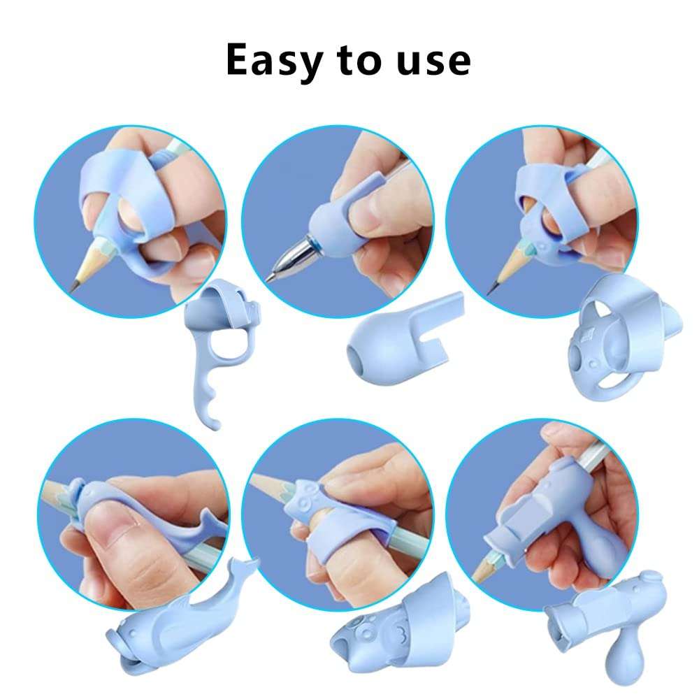 6 Pcs Pencil Grips Silicone Handwriting Grips Comfortable Writing Aids for Improving Children Handwriting 5