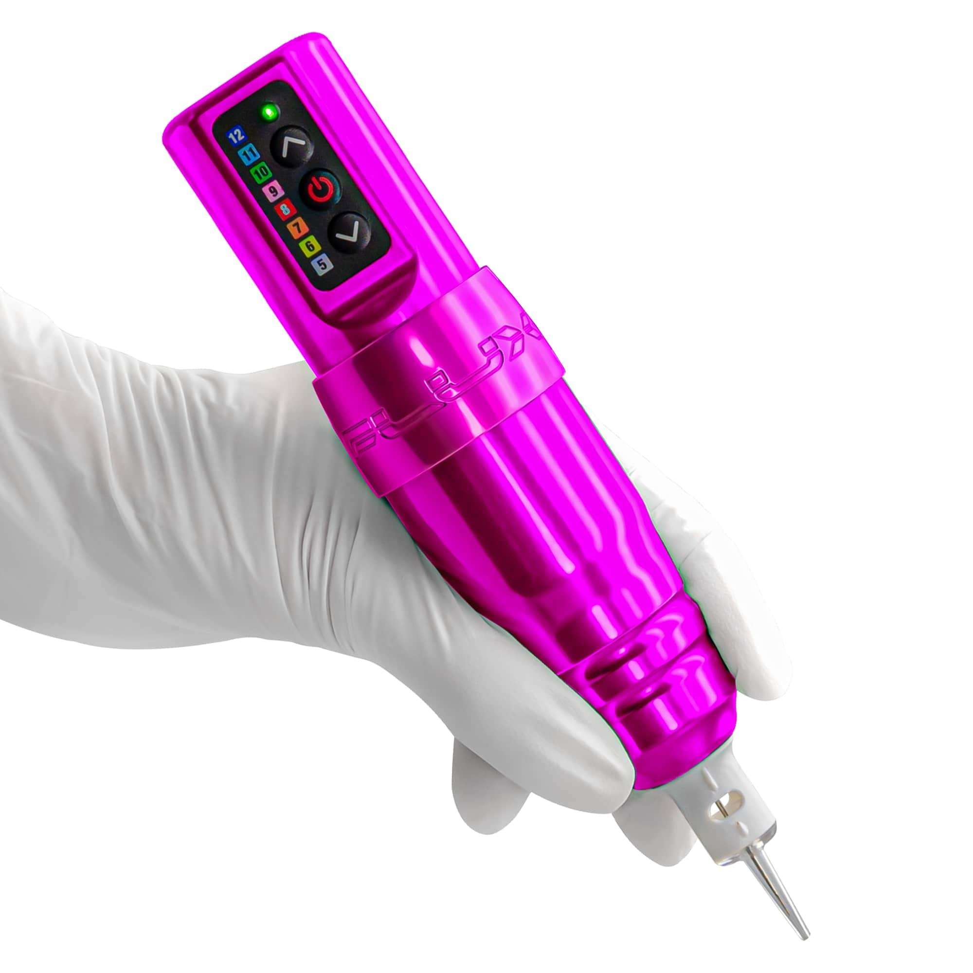 Microbeau - Flux S Wireless Tattoo Machine with 2 PowerBolts 4.0mm Stroke - Bubblegum - Cosmetic Tattoo Pen for Makeup Application for Microblading Lips, Eyeliner & More 6