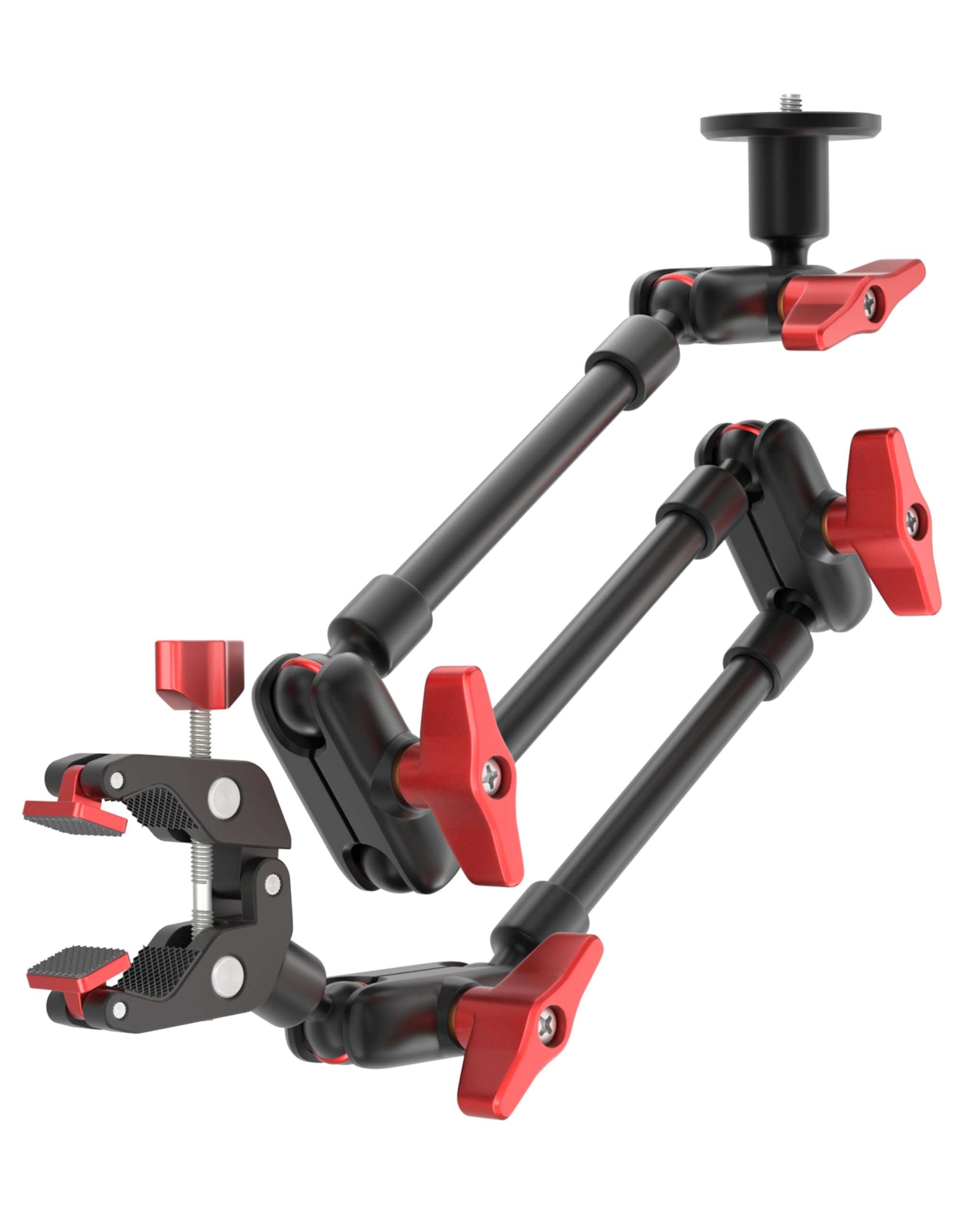 REFLEX CAMERA Metal Articulating 32" Magic Arm with Super Clamp Overhead Camera Mount – 1kg Load Capacity, Boom Arm with 1/4", 3/8" Screws Mounts - Photography, Videography & Streaming - Adjustable 1