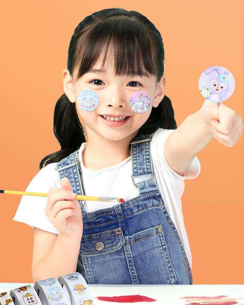 DCELLA Cute Space Rocket Theme Stickers Self Adhesive Sticker for Project 25 mm 500 Sheets Cute Washi Tape Stickers Roll (Pack of 1) 3