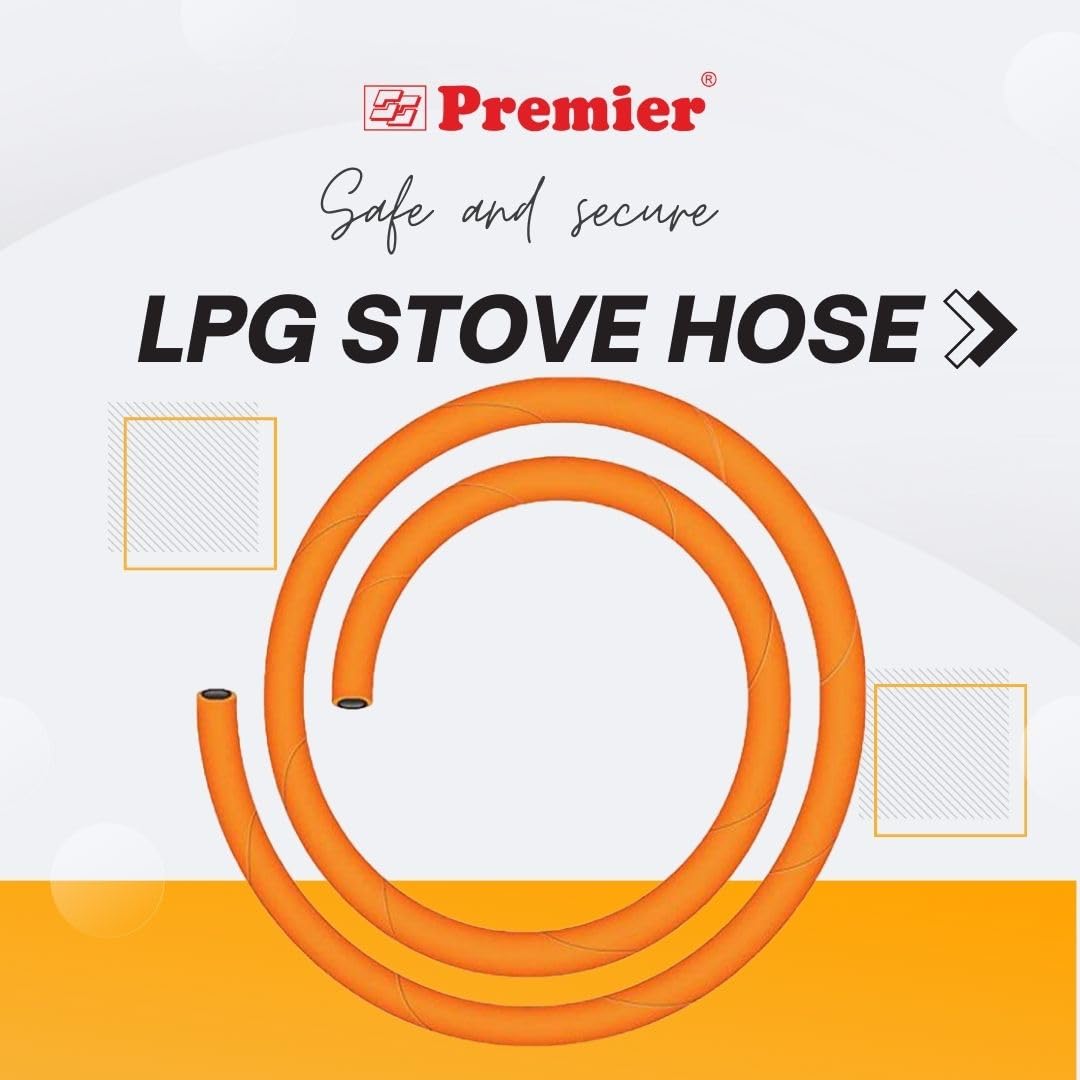 Premier Lpg Stove Hose, 1.5 Meters, Steel Wire Reinforced, Isi Certified (Orange) - Durable and Safe Gas Hose with High-Strength Steel Reinforcement, Ensures Leak-Proof Performance 5