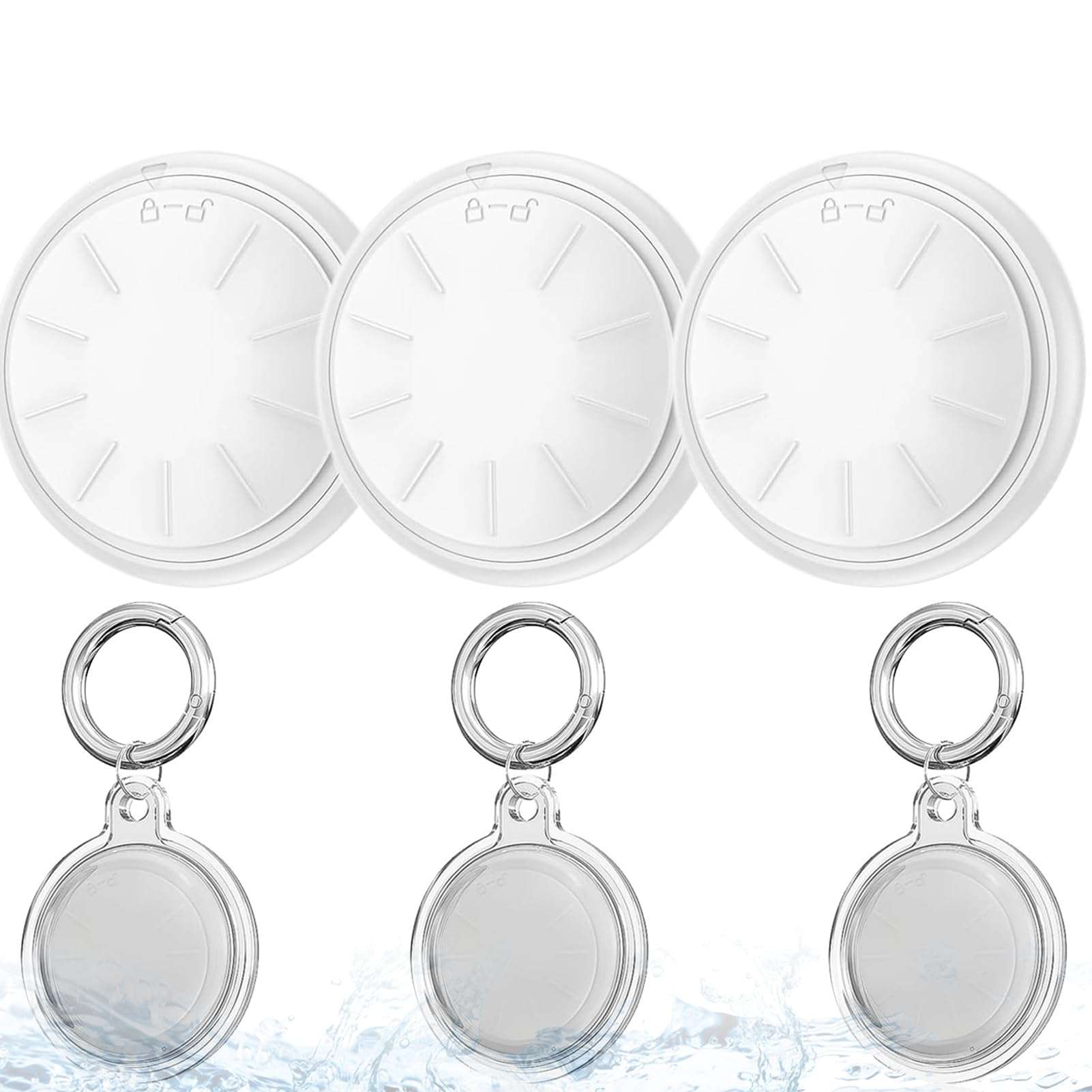 3 Pack Air Tracker Work with Apple Find My (iOS Only),Apple Item Finders Come with 3 Keyrings and Waterproof Case,Super Lightweight Item Finder,for Finding Wallet,Key,Phone,Car,Etc. 1