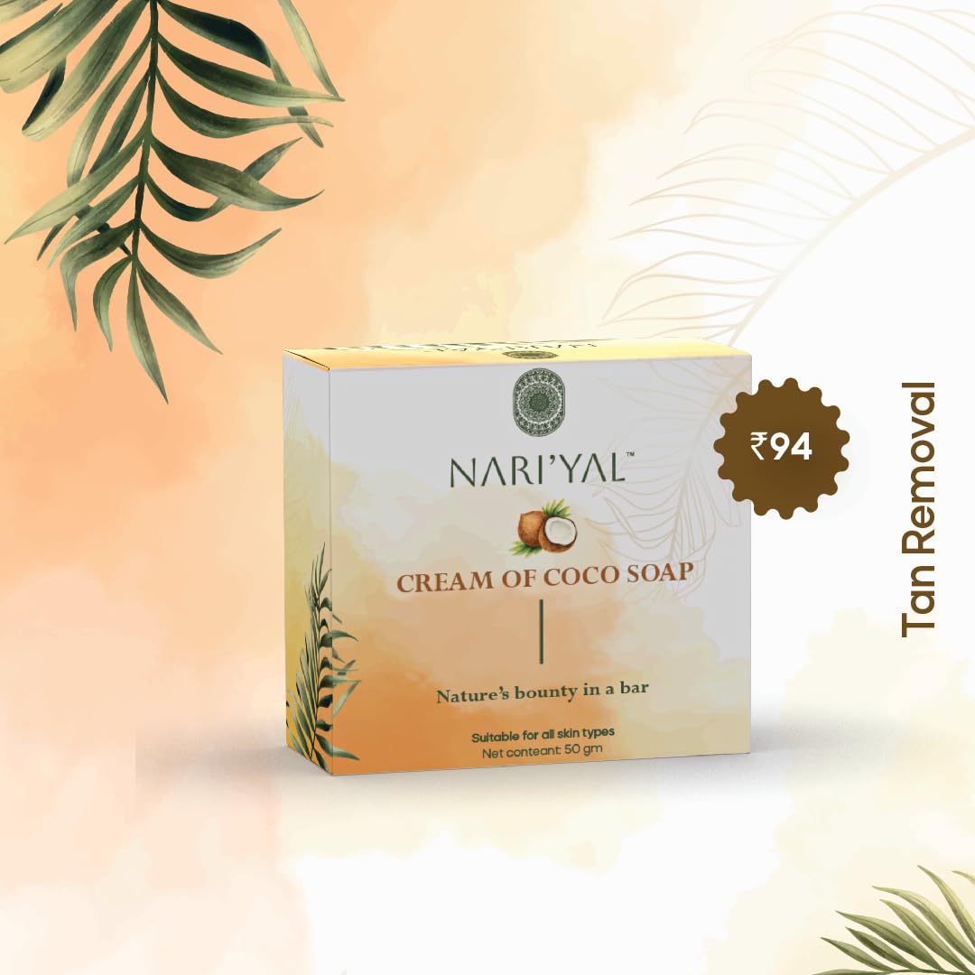 NARI'YAL Natural Coconut Body Soap, Herbal Bathing Soap for Brightening & Glowing Skin, Natural Soap with Essential Oils, Suitable for All Skin Type 6