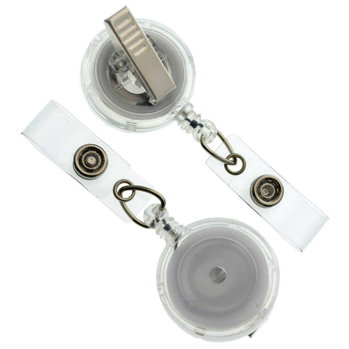 25 Pack - Premium Clear (Translucent) Retractable Badge Reels with Alligator Swivel Clip on Back by Specialist ID (Translucent Clear) 1