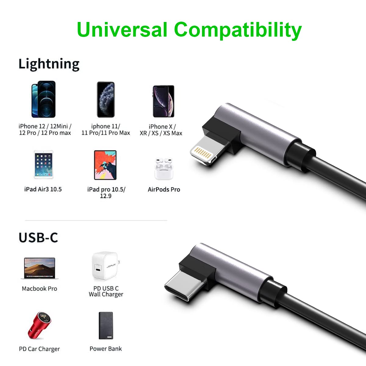 CarPlay Right Angle USB C to Lightning Coiled Coiled Charging Cable，90 Degree Elbow Apple Fast Charge Sync Data Spring Retractable Cord Adapter for iPhone 14/13/12/11/SE/Xs/Xr/8/iPad-4FT 3