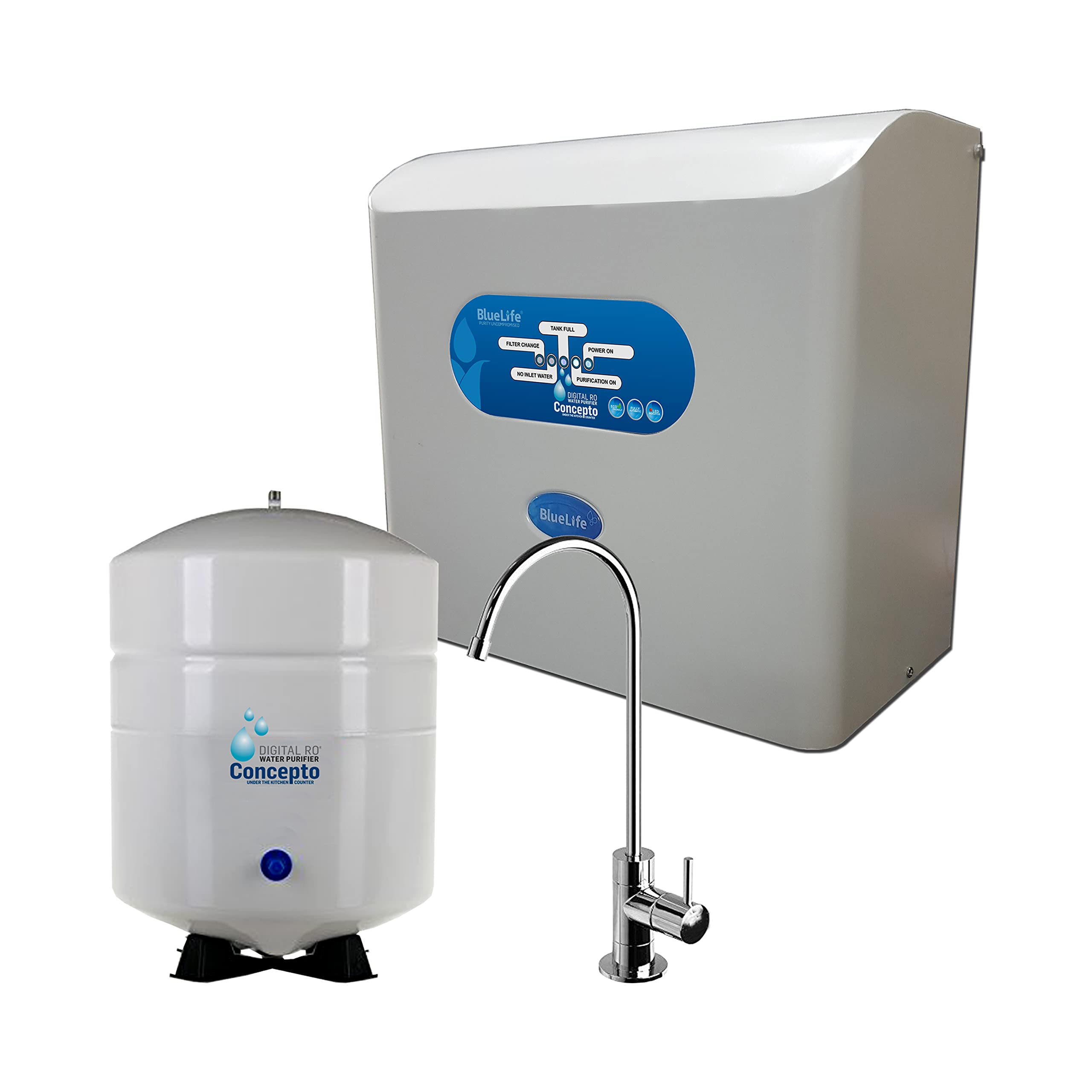 BlueLife® Concepto, Digital RO®+UV Water Purifier to Mount Under the Kitchen Counter (UTC) 1
