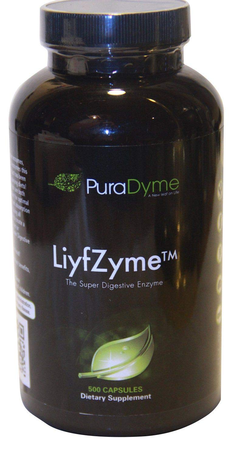 PuraDyme LiyfZyme Plant Based Digestion and Dietary Supplement - 500 Veggie Capsules. by Lou Corona 1