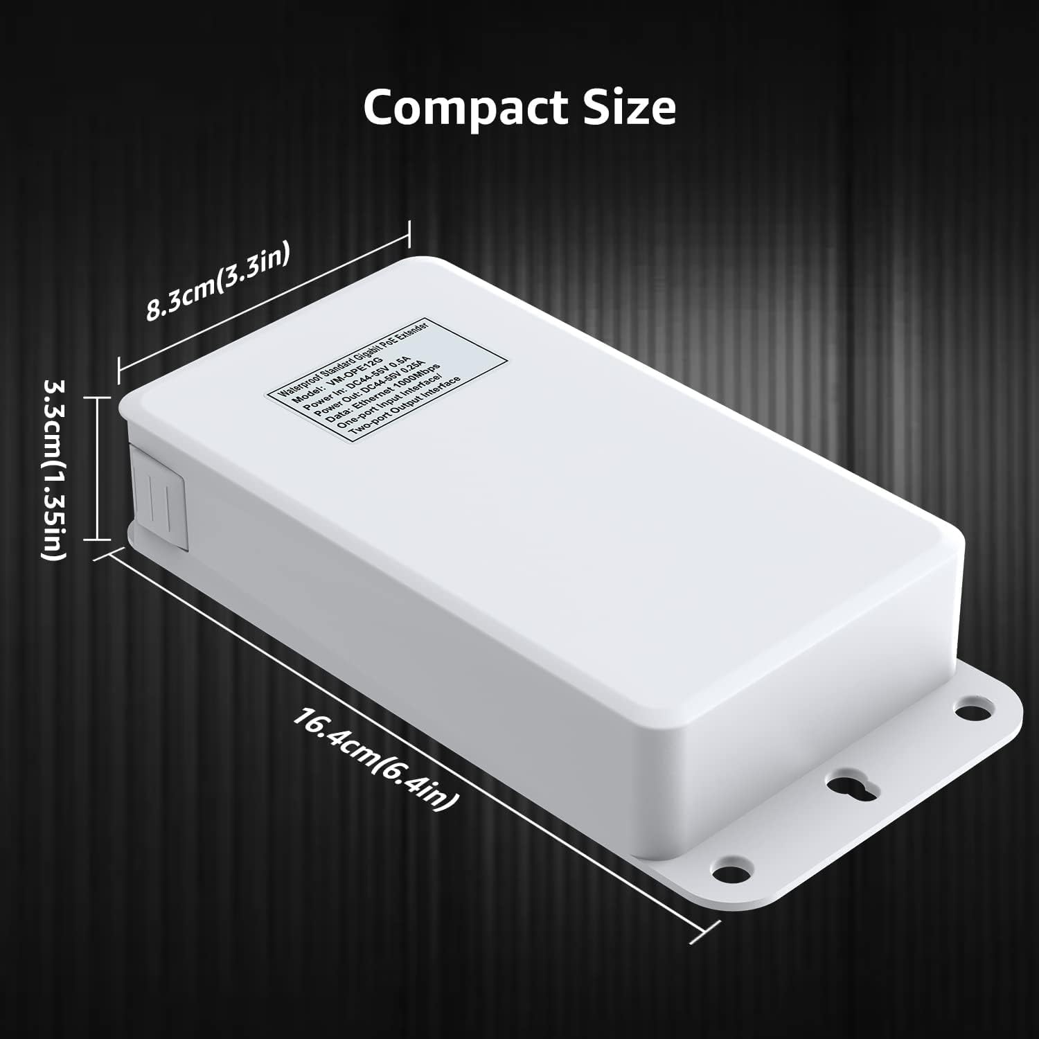 VIMIN 2-Port Outdoor PoE Gigabit Extender, 1 in 2 Out PoE Repeater with 1000Mbps, IEEE802.3af/at Compatible, IP65 Waterproof, Extend Additional 100m(328ft) of Power and Data Transmission, Plug & Play 5