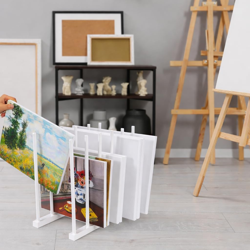 OGFC 57106 Art Storage Rack Painting Canvas , Metal Drawing Storage SHELF for Canvas Frame Organizing / Drawing Board (White) STAND 4