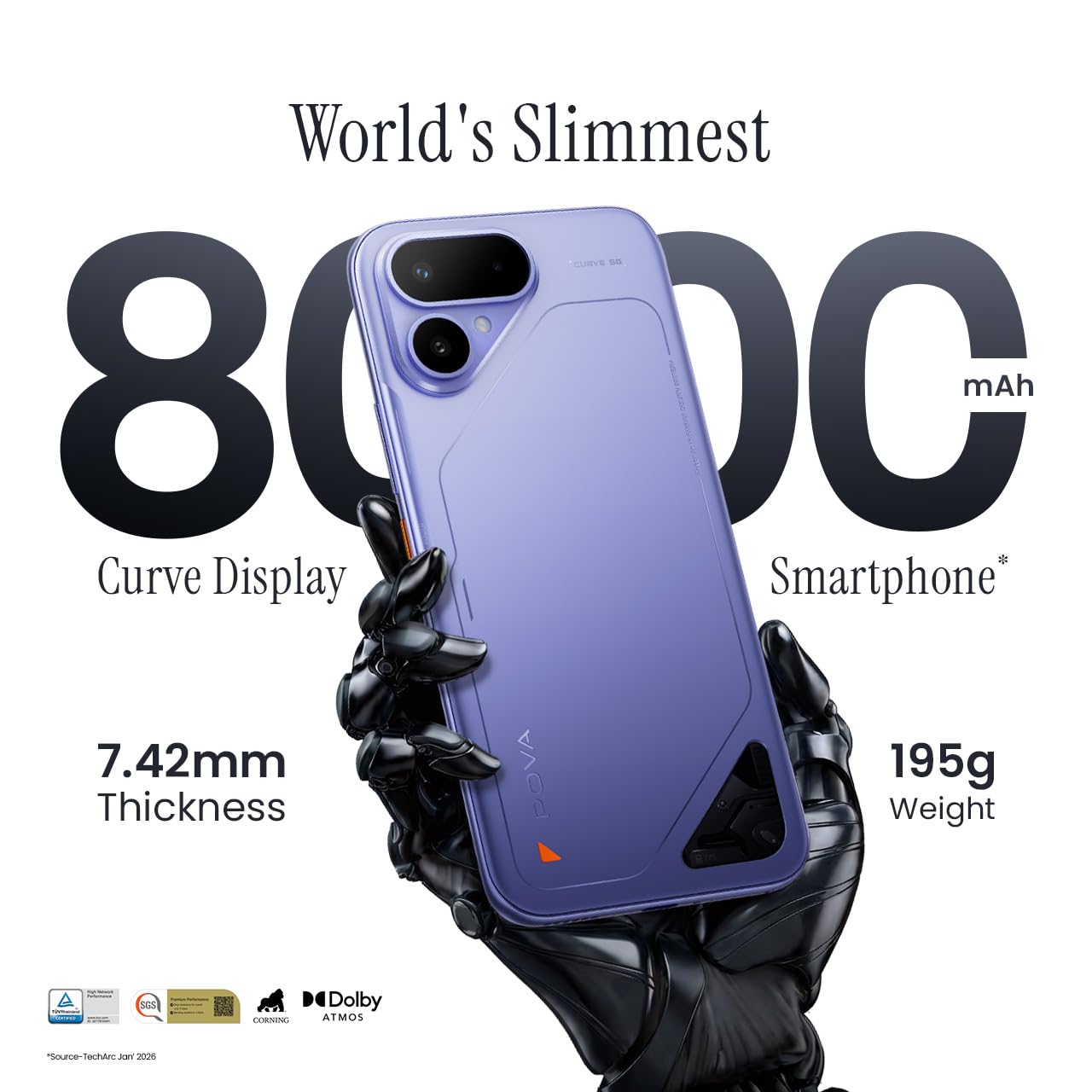 Tecno Pova Curve 2 5G (Mystic Purple, 8GB RAM, 128GB Storage) 4
