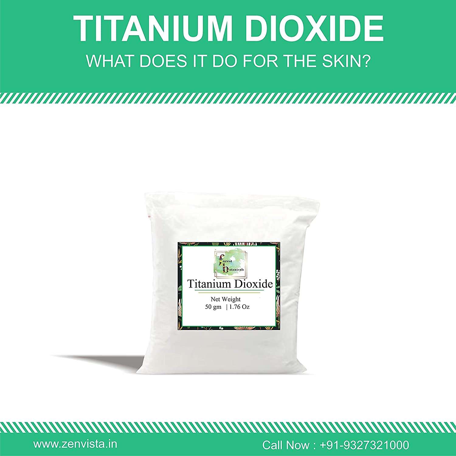 Zenvista Titanium Dioxide Powder- 50gm- For Soap Making, Shampoo Making, DIY Sunscreen - DIY Beauty Products, Make Up, Cosmetics & Personal Care For Face, Hair, Body 3