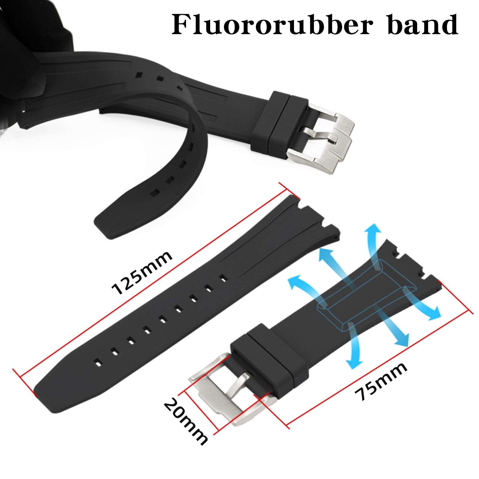 Neuupesen GA2100 Casioak - Carbon Fiber Case with Fluorine Rubber Strap - Retrofit Kit for Men's Watches Gshock GA-2100/GA-2110/GM-2100 (GA/GM2100, White+black) 5