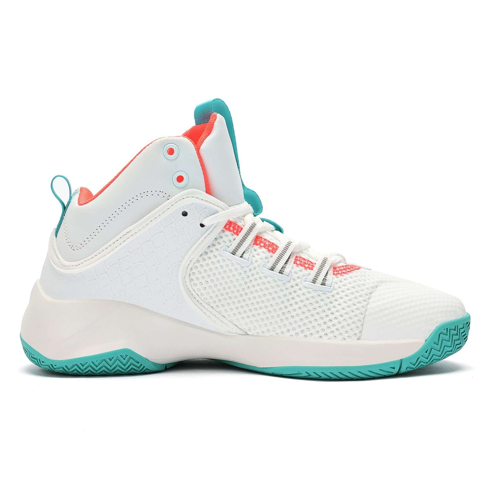 Slow Man High Top Men's Basketball Shoes Breathable Non-Slip Outdoor Running Shoes Cushioned Fitness Shoes Gym White-Green 4