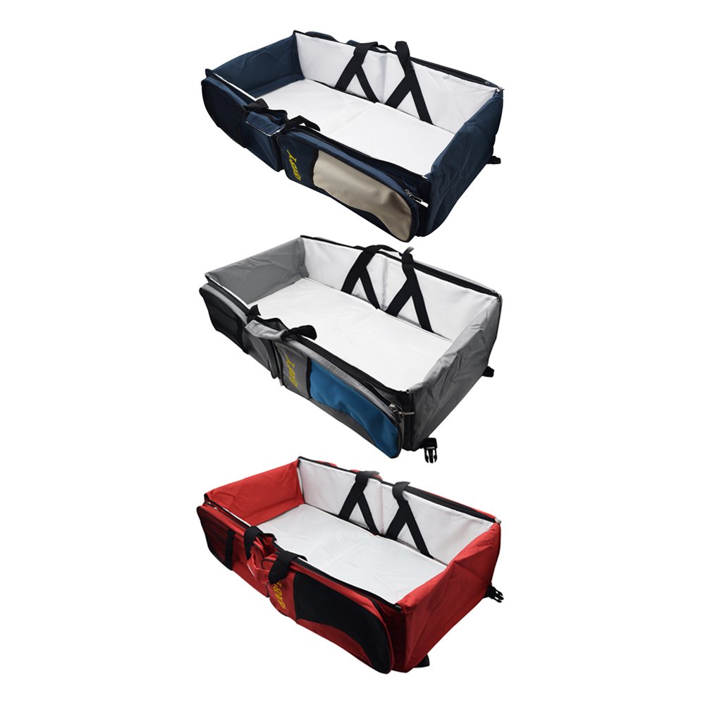CONNECTWIDE® Baby Bed Special Bed & Bag Comes with Many compartments which Save The Space Very Useful for Travel (Grey) 5
