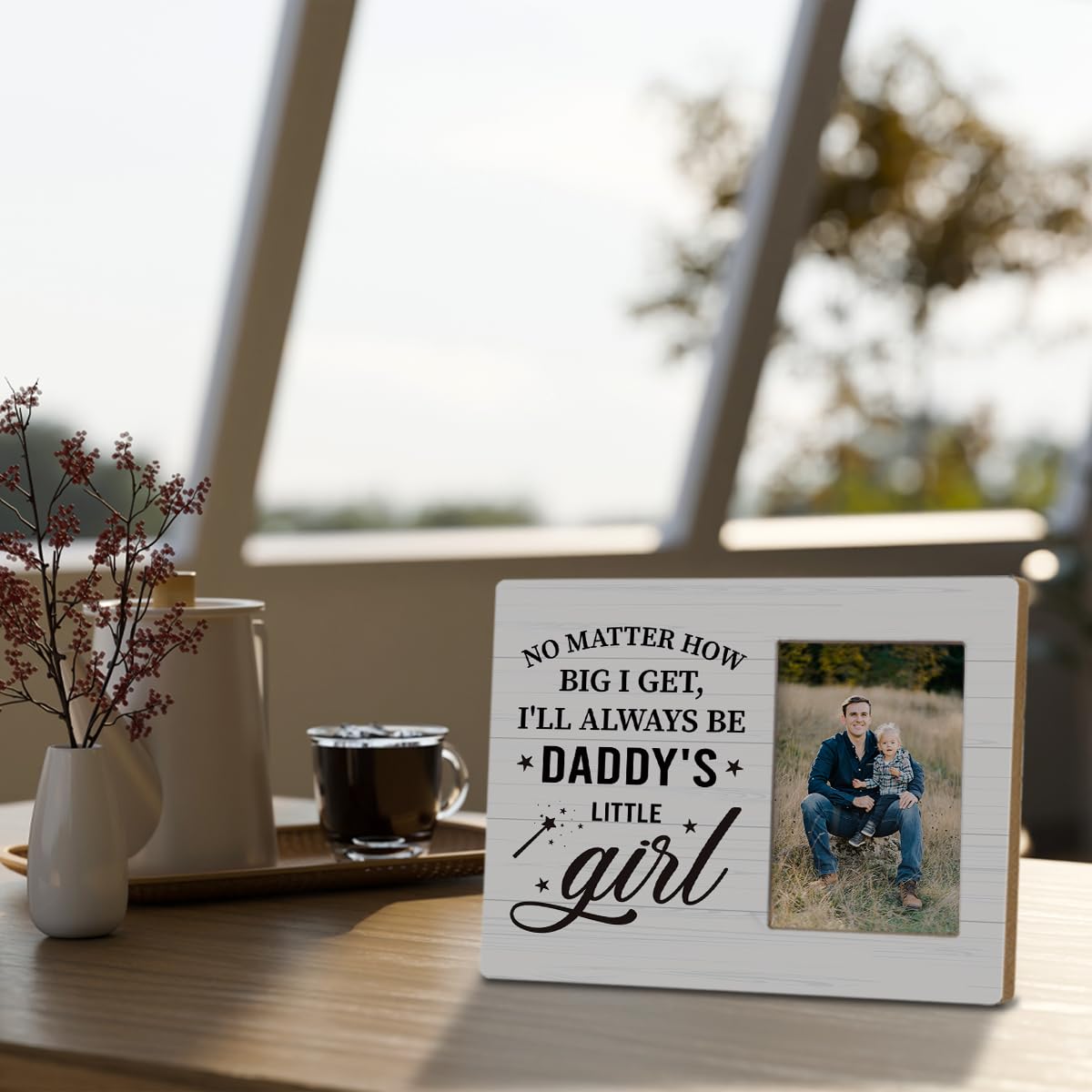 Daddy Gift from Daughter, Father's Day Gift for Dad, No Matter How Big I Get I'll Always Be Daddy's Little Girl, Photo Frame Wall Art Tabletop, Dad Photo Frame Home Decor, Fits 4 * 6 Inches Photo 5