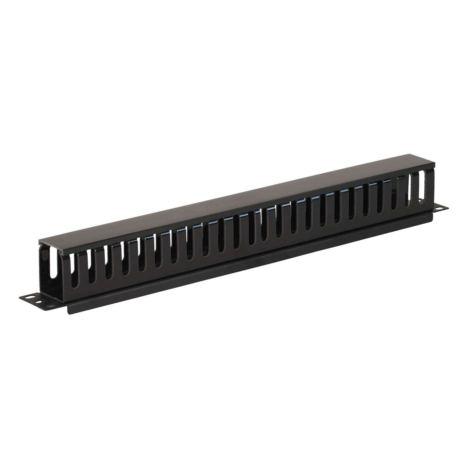 Aeons 1U Horizontal 19-inch Server Rack Mount Cable Management Raceway Duct Panel Cover Plastic Black 4-Pack 3