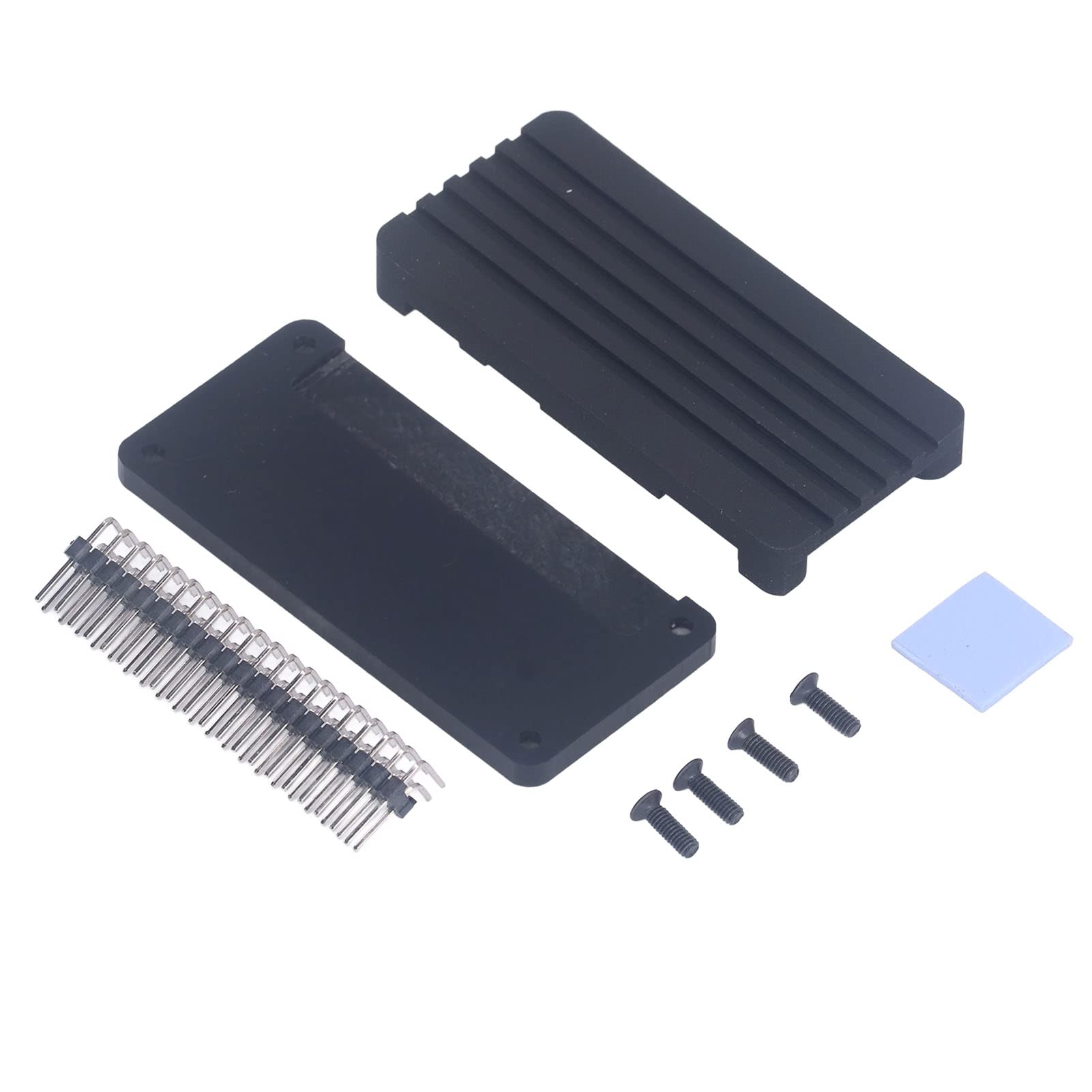 Tbest Single Board Computers,Aluminum Alloy Cooling Case Acrylic Bottom Shell Passive Cooling Enclosure for Raserry Pi Straight Pin Header (Bent pin Header) 6