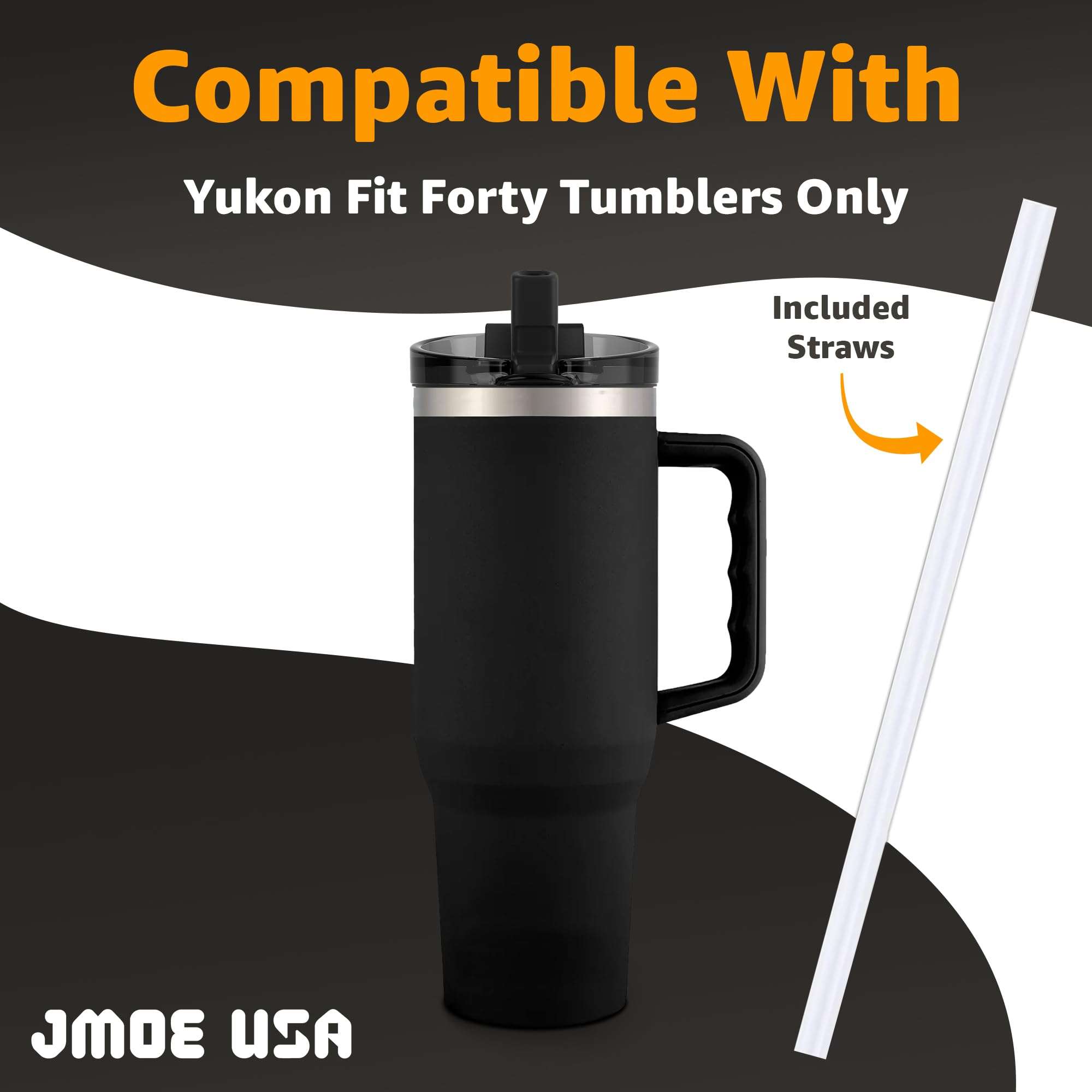 Jmoe USA 40 oz Replacement Lid For Yukon Fit Forty Tumbler With Handle | 2 in 1 Straw Lid | Made of BPA Free Tritan Plastic | 100% Leakproof Design | Dishwasher Safe (2-Pack) 4