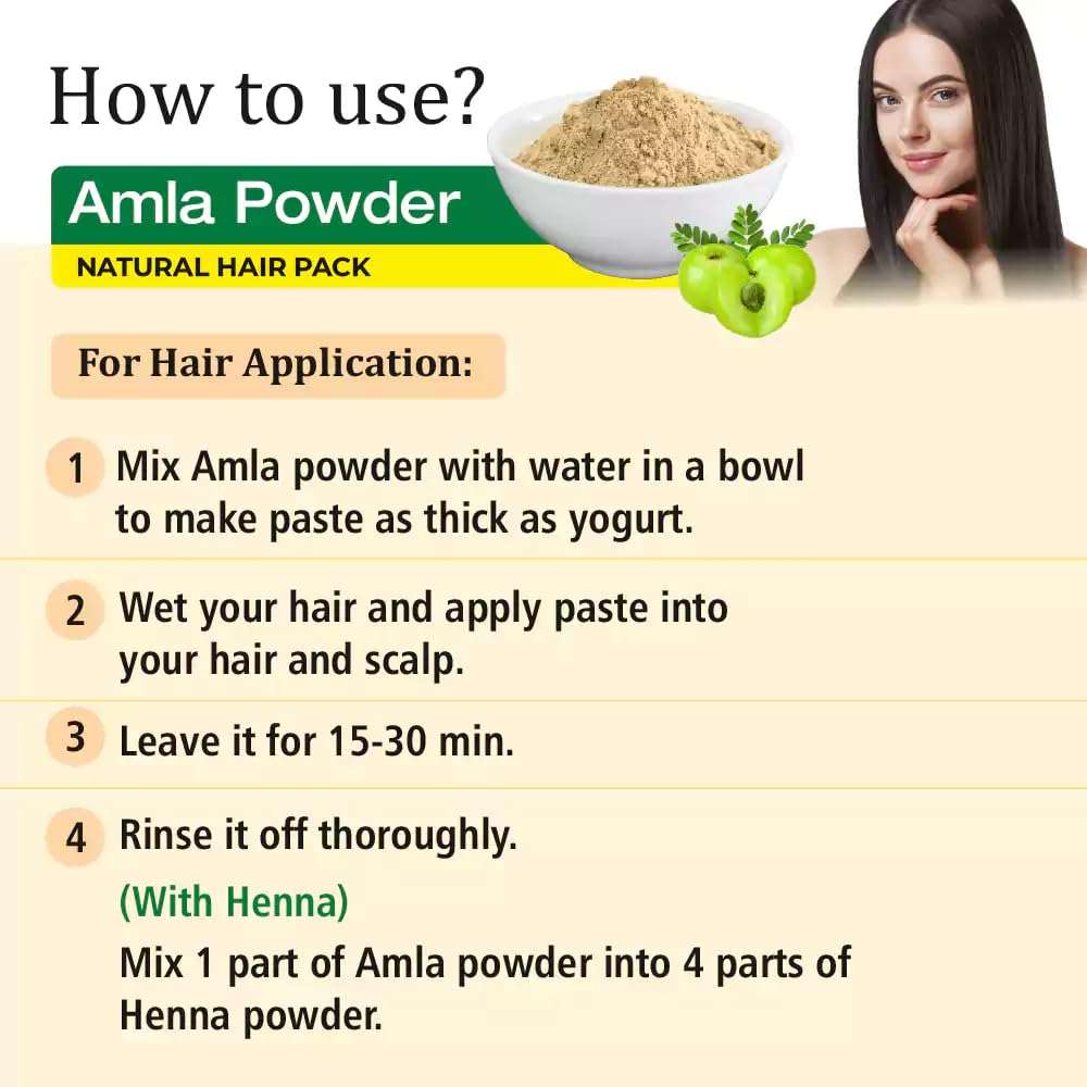 Amla Powder 400g | Nellikai Power | Indian Gooseberry Powder for Face & Hair stronger (Pack 4x100g) 4