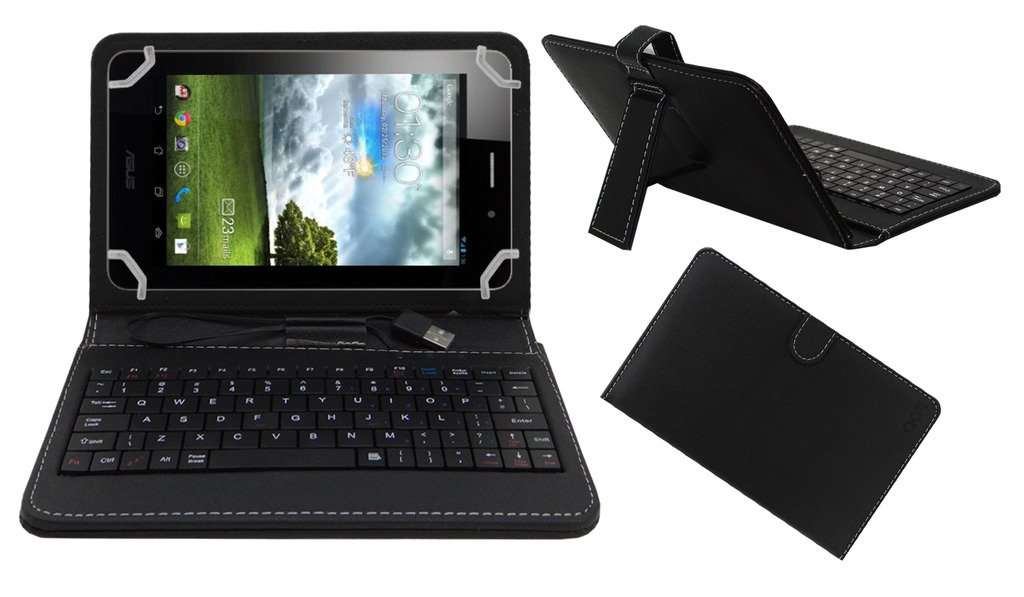 Acm USB Keyboard Case Compatible with Asus Fonepad Me371mg-1b058a Tablet Cover Stand Study Gaming Direct Plug & Play - Black 1