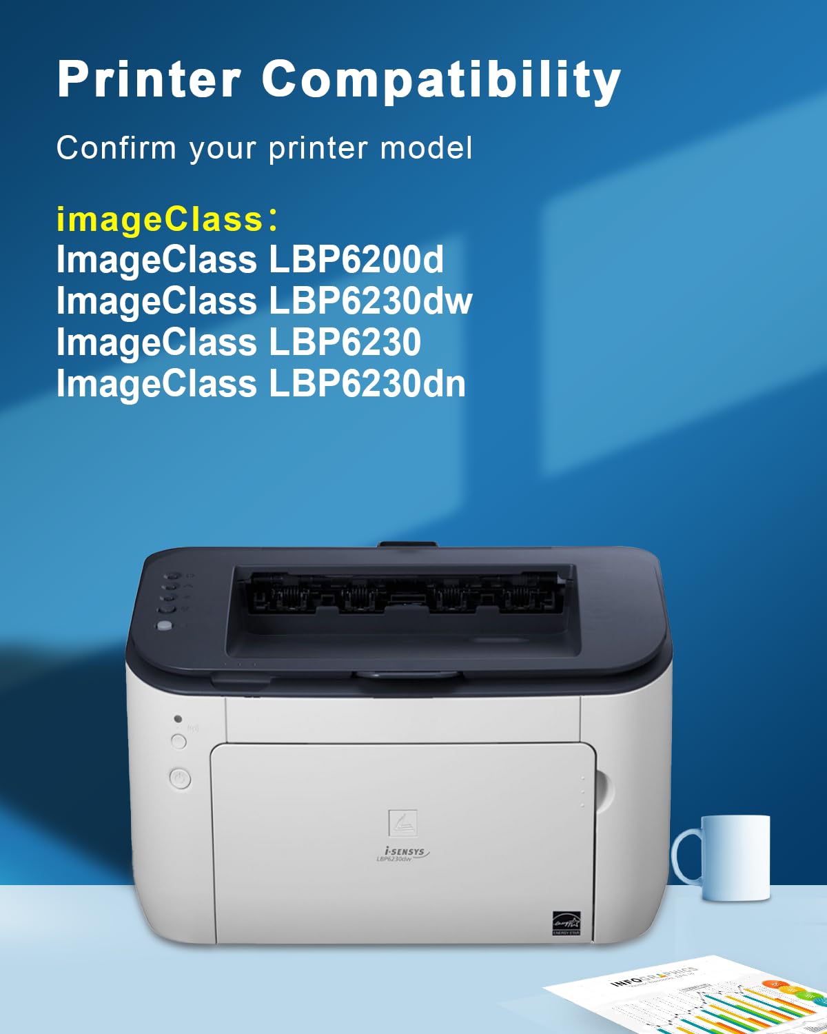 126 High-Yield Black Toner Cartridge 2-Pack Replacement for Canon 126 Toner Cartridge for ImageClass LBP6200d and LBP6230dw LBP-6230dn LBP-6230 Printers 3