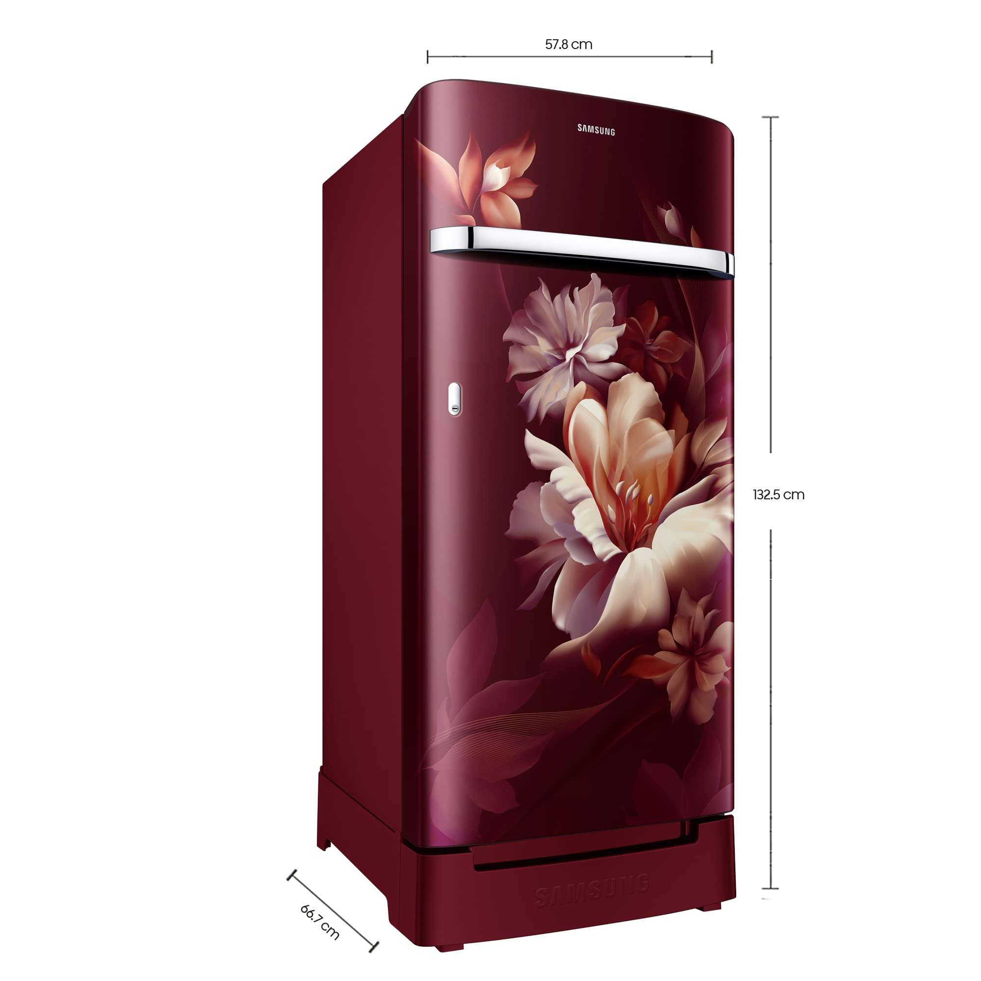 Samsung 198L 5 Star Direct Cool Single Door Digital Inverter Refrigerator (RR21B2H2WRZ/HL, Midnight Blossom Red, 2022 Model) 3