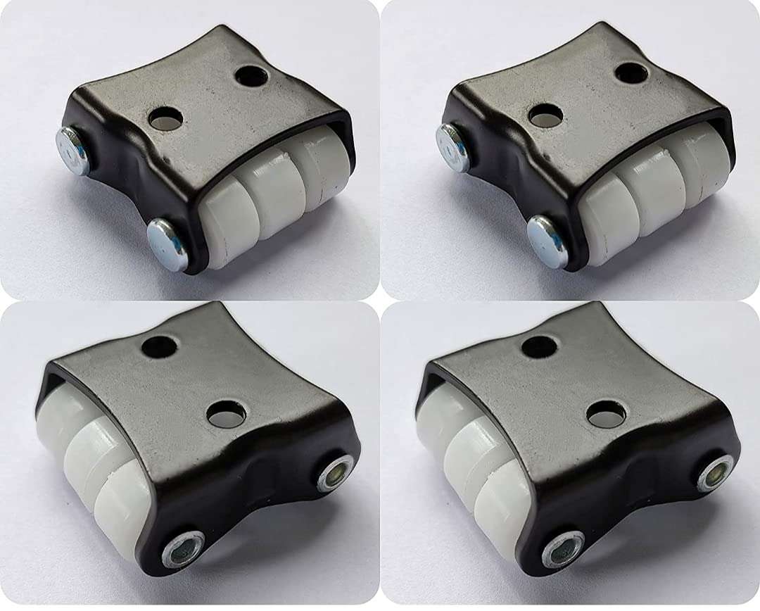 Castor Wheel for Furniture/Heavy Duty 6X Small Mini Fix Moving Wheel Caster- 150kg Load Capacity (Black - White) Pack of 4 1