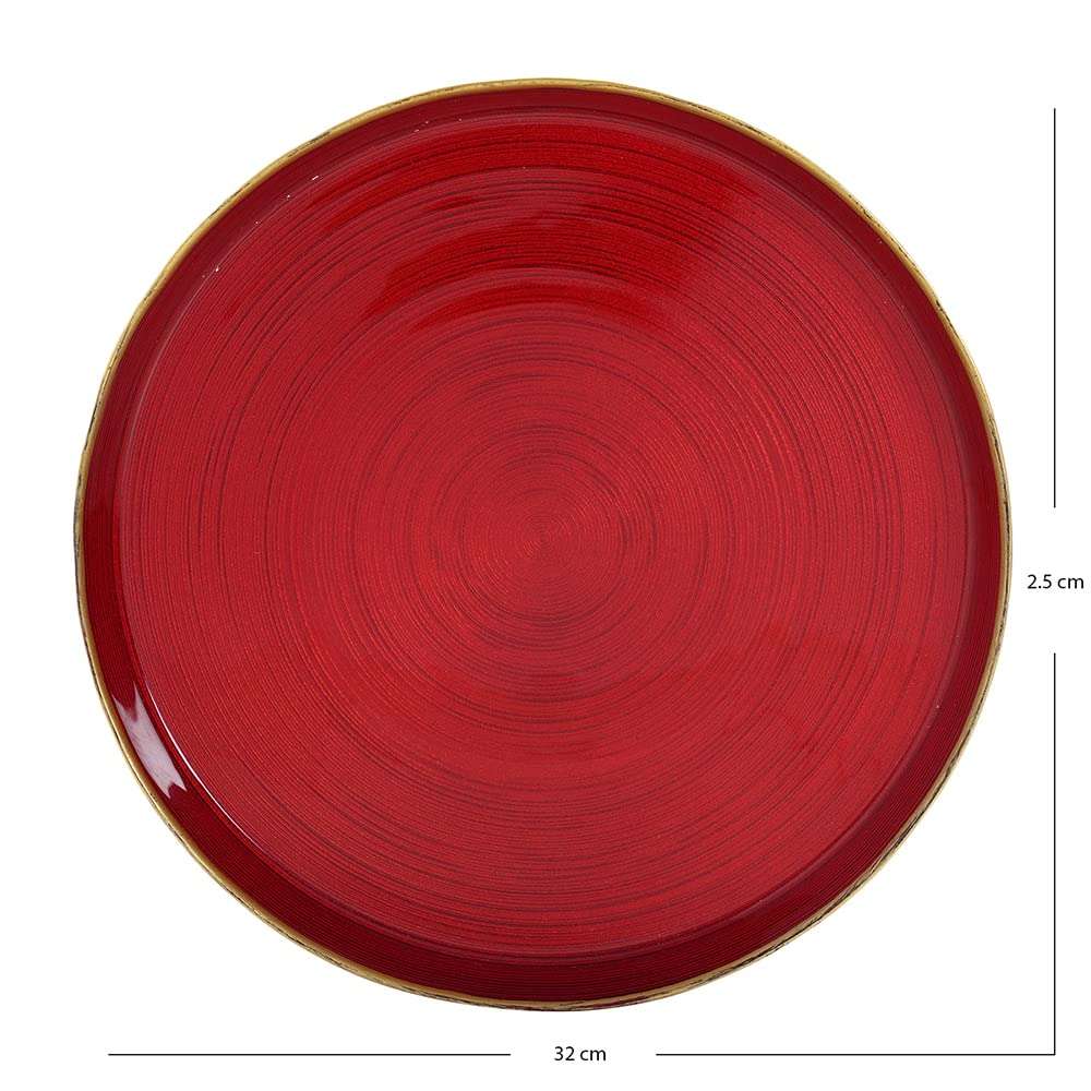 Pure Home and Living Glass Round Charger Plates - 2 Pieces, Red 3