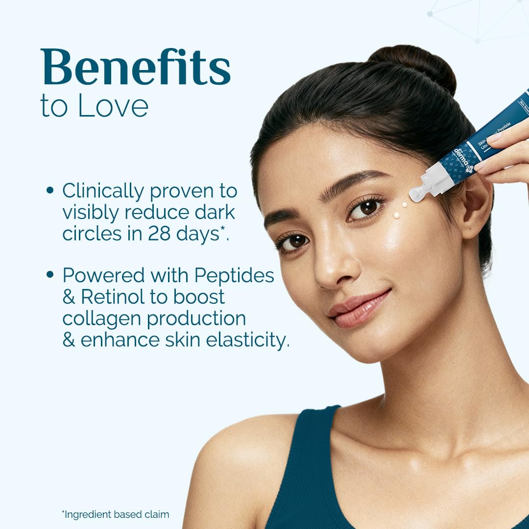 The Derma Co. Skin Renew Peptide Under Eye Cream | Brightens Undereye | Reduces Dark Circles, Wrinkles, Fine Lines & Puffy Eyes With Metal Applicator | Boosts Skin Renewal - 15 ml 4
