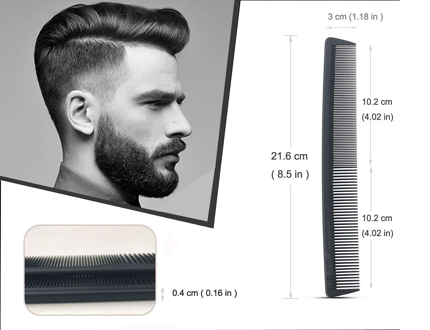 2 PCS Hair Brush, Detangling Brush and Hair Comb Set for Men and Women, Great On Wet or Dry Hair, No More Tangle Hairbrush for Long Thick Thin Curly Natural Hair (Black (Set of 2 pcs) 3