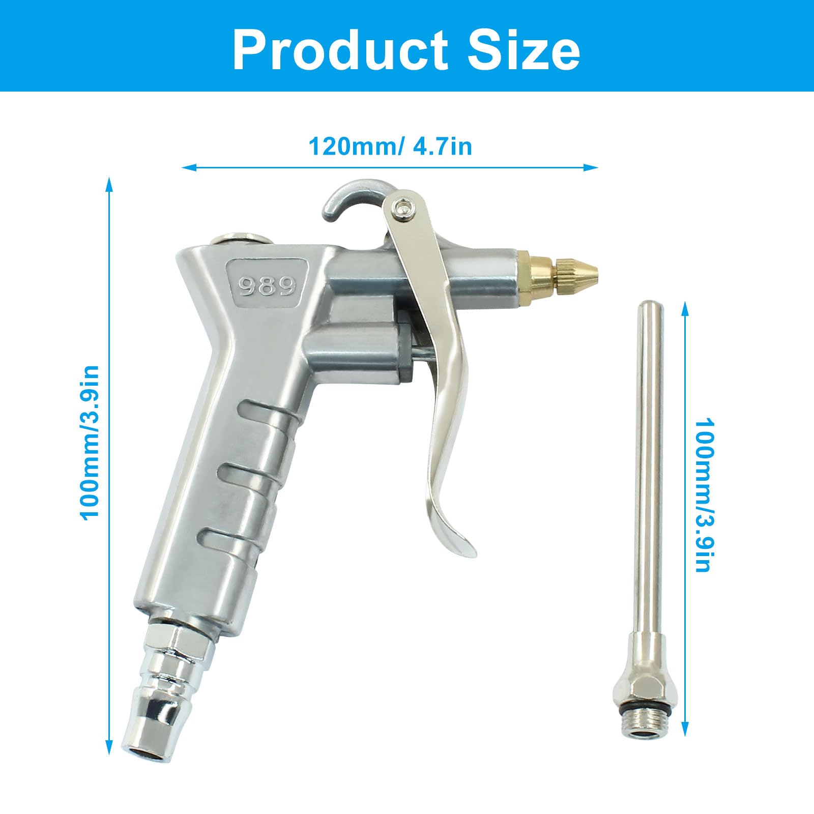 LDEXIN Air Blow Gun, High Pressure Nozzle Dust Cleaning Tool, Air Compressor Accessory Tool Air Blower Nozzle Gun for Automotive/Workshop/Home Use 4