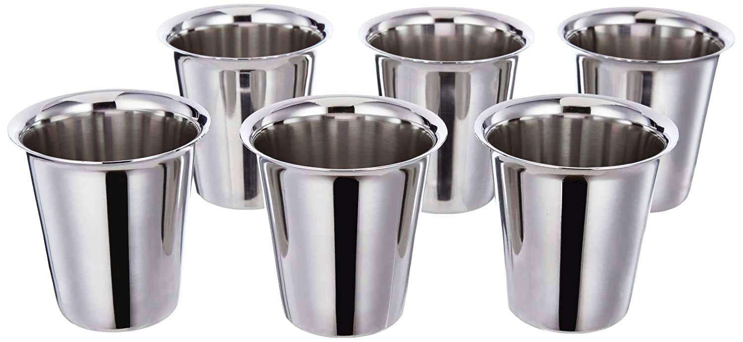 skiloriz Tea Steel Cup Stainless Steel Glass,Dumru Tea Cup,Reusable Steel Coffee Mug Pyali,Ideal for Serving Coffee and Tea Stainless Steel Policed Finish Steel Payali Set,Mini Cup Set. (12) 1