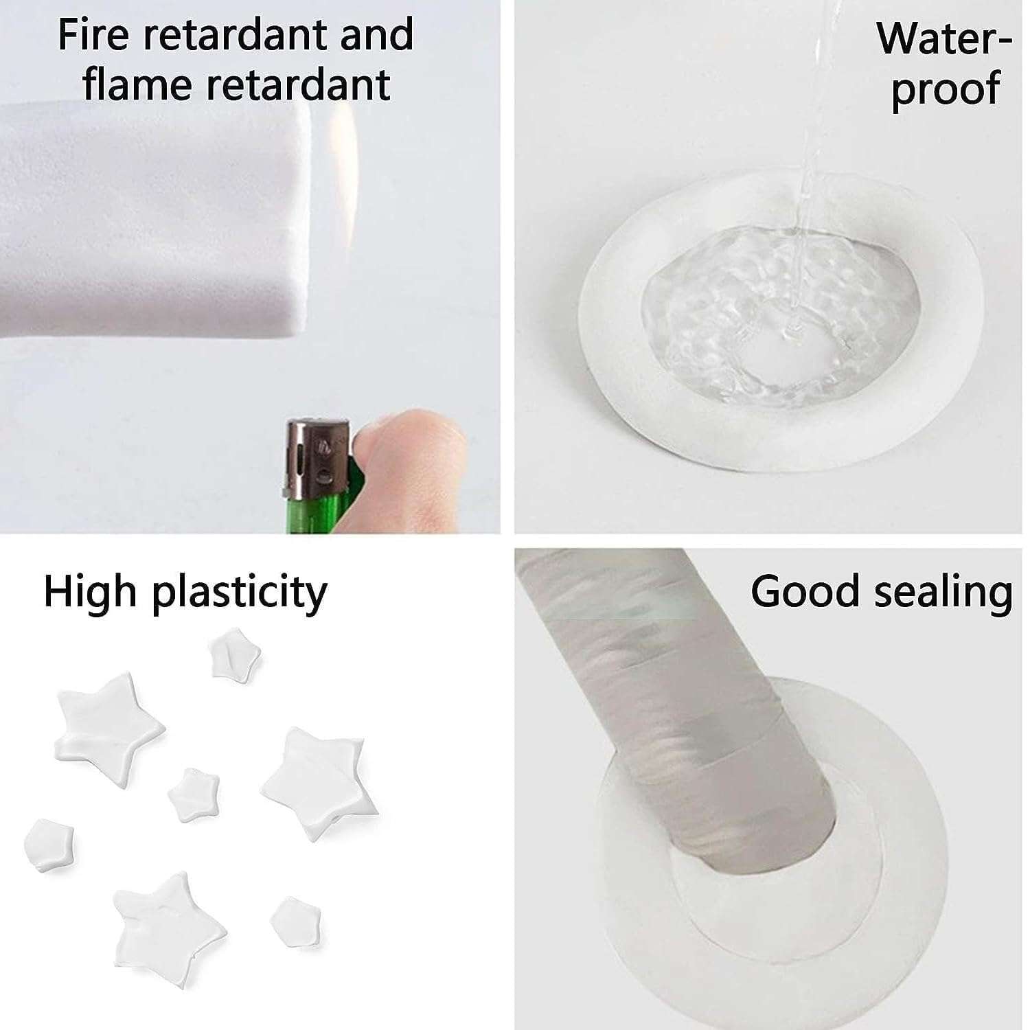 Hetalu Paron 1Pcs Wall Hole Sealing Cement Airs Conditioner Clay Sealant White Sewer Mending Plasticine Waterproof Cements Repair, Fill Holes, Cracks, Gaps and Voids Around Windows, Doors, pipes,1 Pcs 4