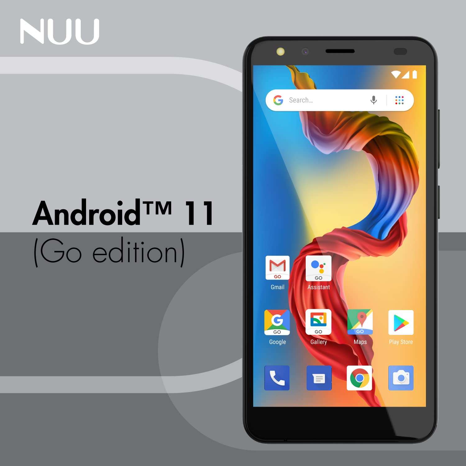 NUU A11L | Unlocked 4G LTE Smartphone|5.45'' HD Display | 16GB + 2GB RAM | 2500 mAh Battery | Android 11 Go Edition | Compatible with Verizon and T-Mobile 4