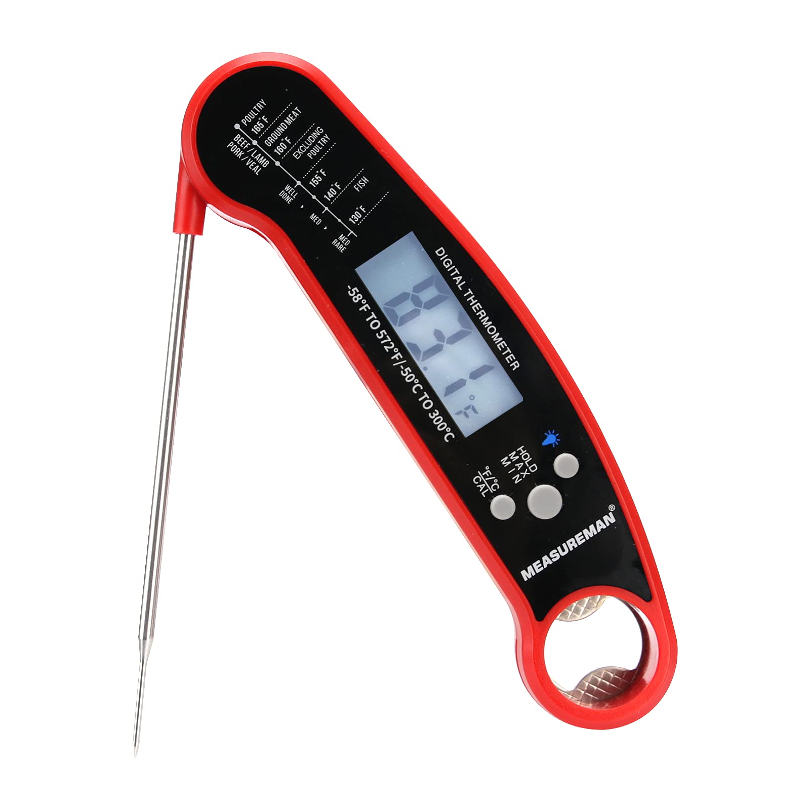 MEASUREMAN Digital Meat Thermometer Instant Read Waterproof Food Thermometer BBQ for Kitchen Outdoor Cooking Grill Candy BBQ Thermometer with Backlight Magnet Calibration Thermometer 1