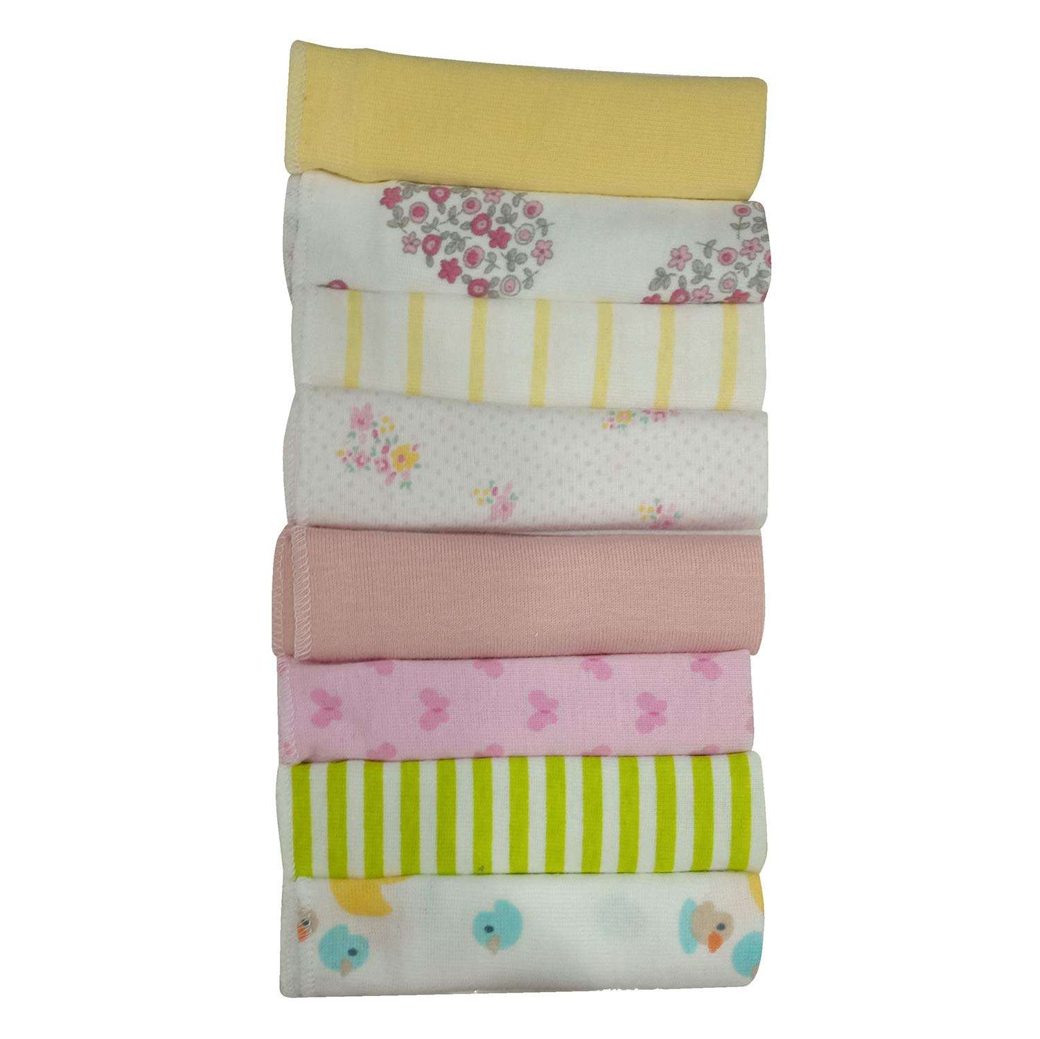 BAAL Baby's Cotton Face Towel Reusable Absorbent Wipes Set of 8 Pcs (Multicolor) 5