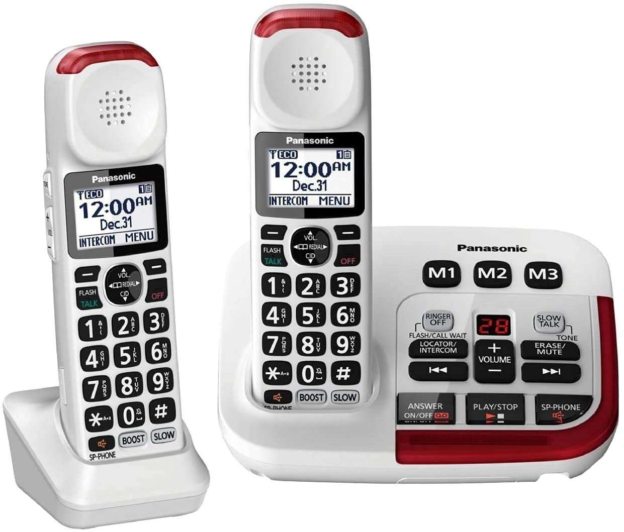 Panasonic KX-TGM420W + (1) KX-TGMA44W Amplified Cordless Phone with Digital Answering Machine and Voice Volume Booster upto 40 dB (2 Handsets) 1