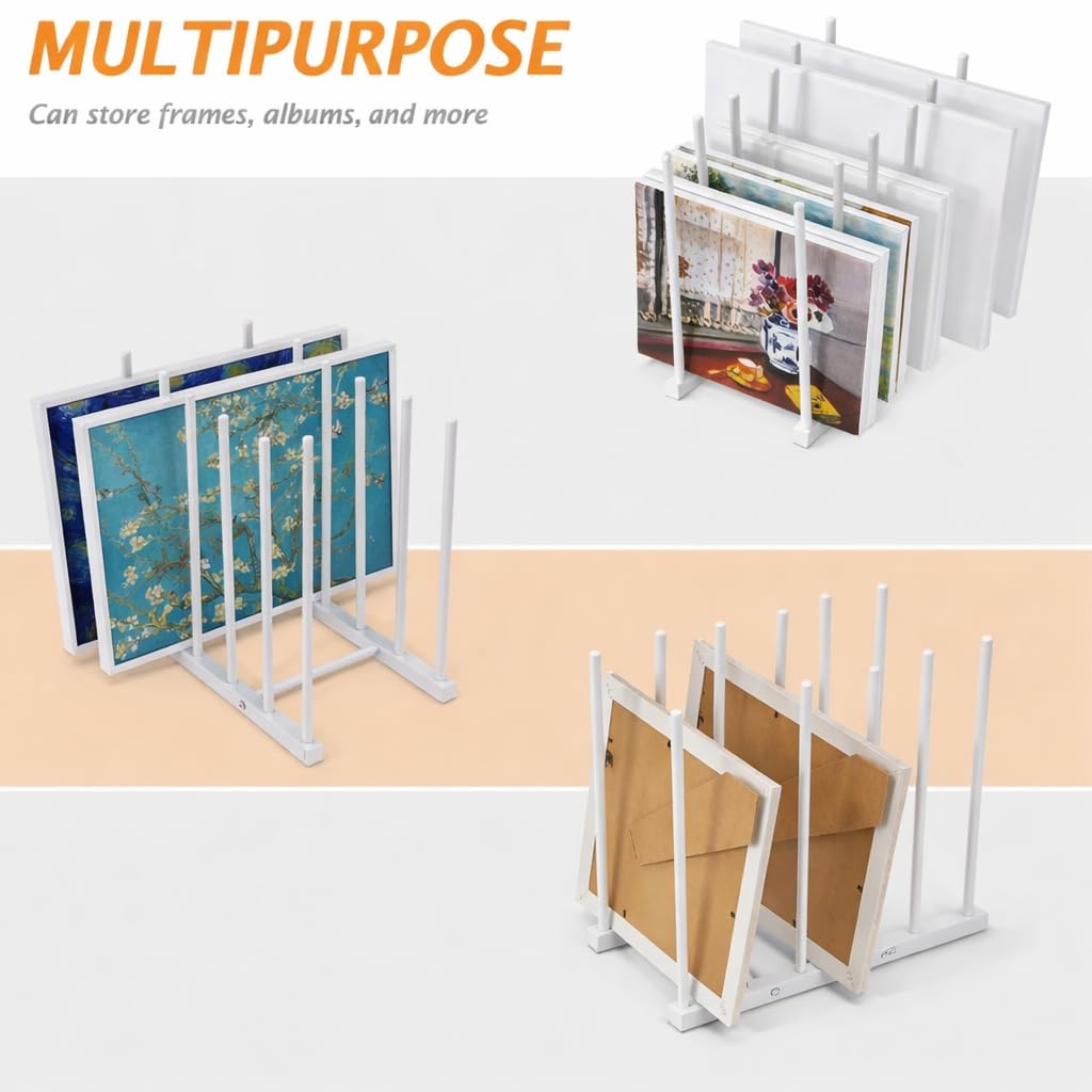 OGFC 57106 Art Storage Rack Painting Canvas , Metal Drawing Storage SHELF for Canvas Frame Organizing / Drawing Board (White) STAND 5